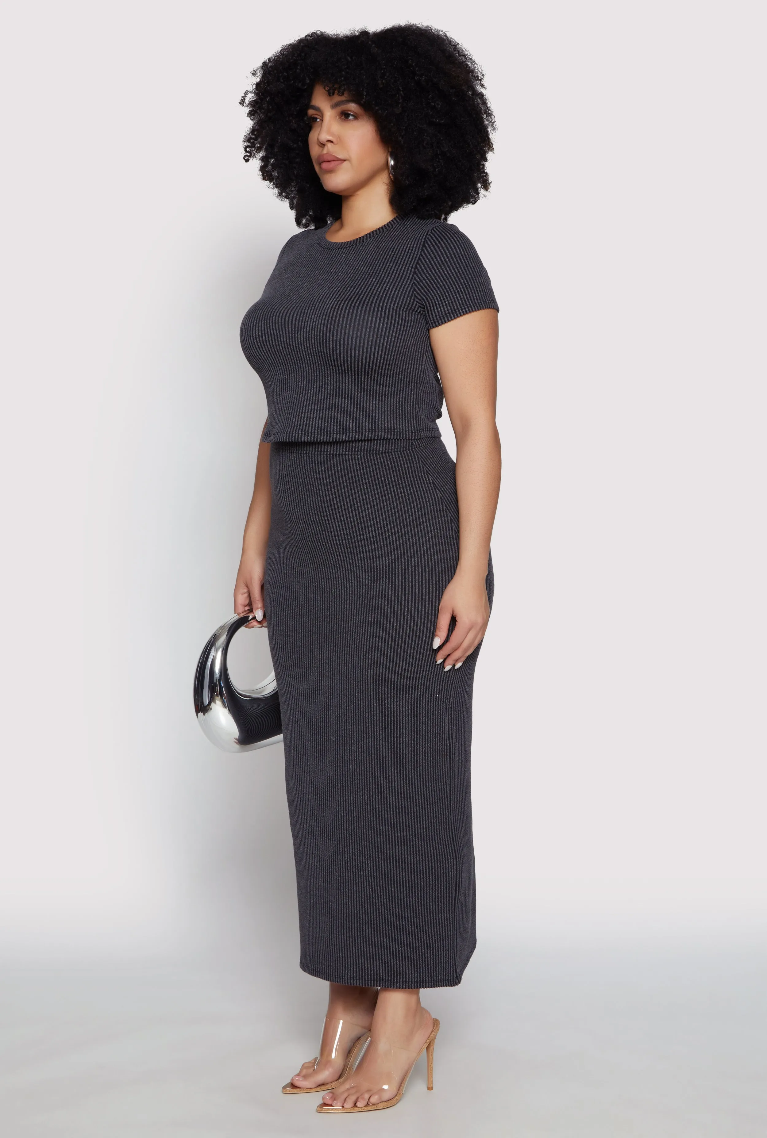 Plus Size Almost Famous Ribbed Knit Crop Top sold by Rainbow product image thumbnail 5