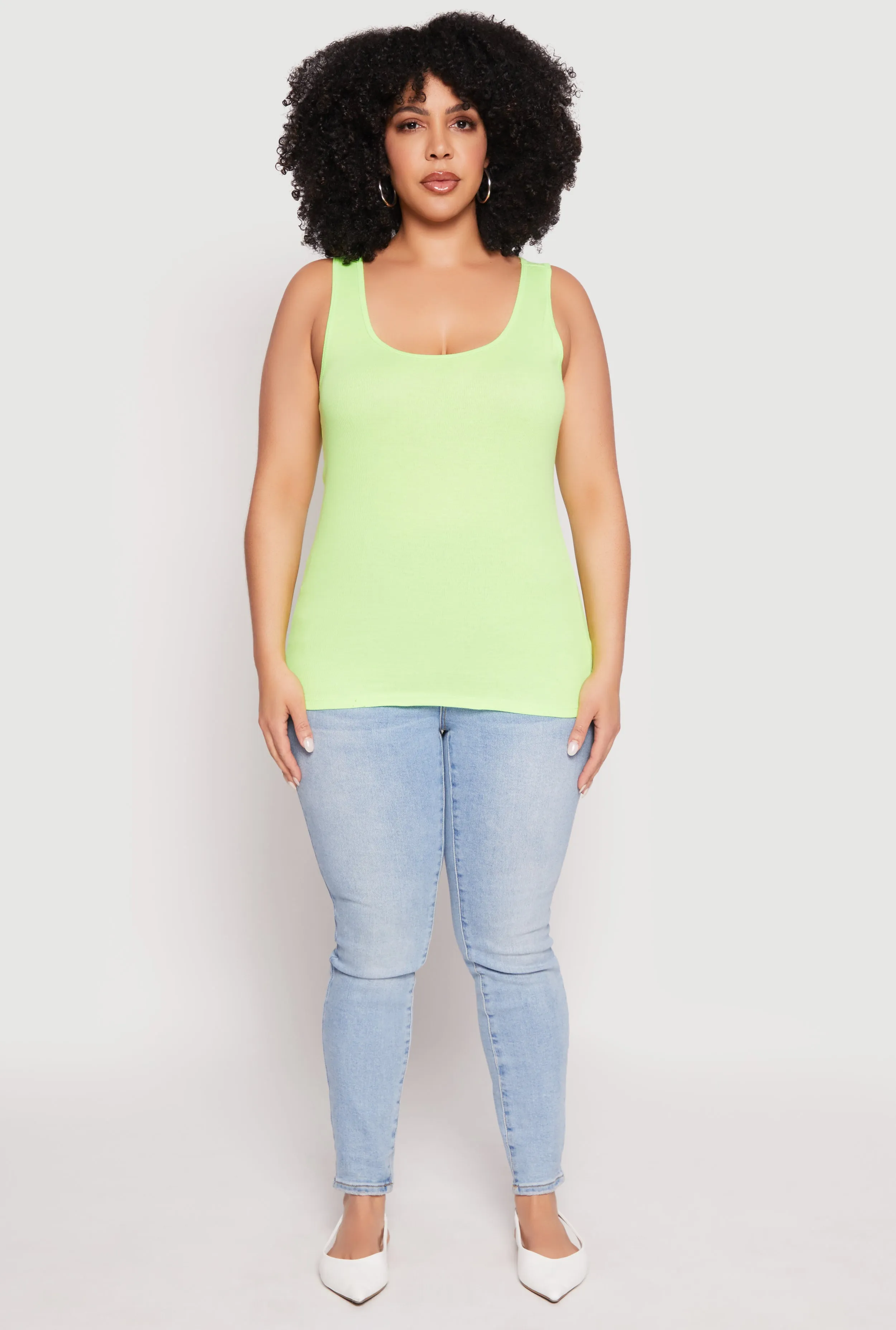Plus Size Rib Knit Tank Top sold by Rainbow