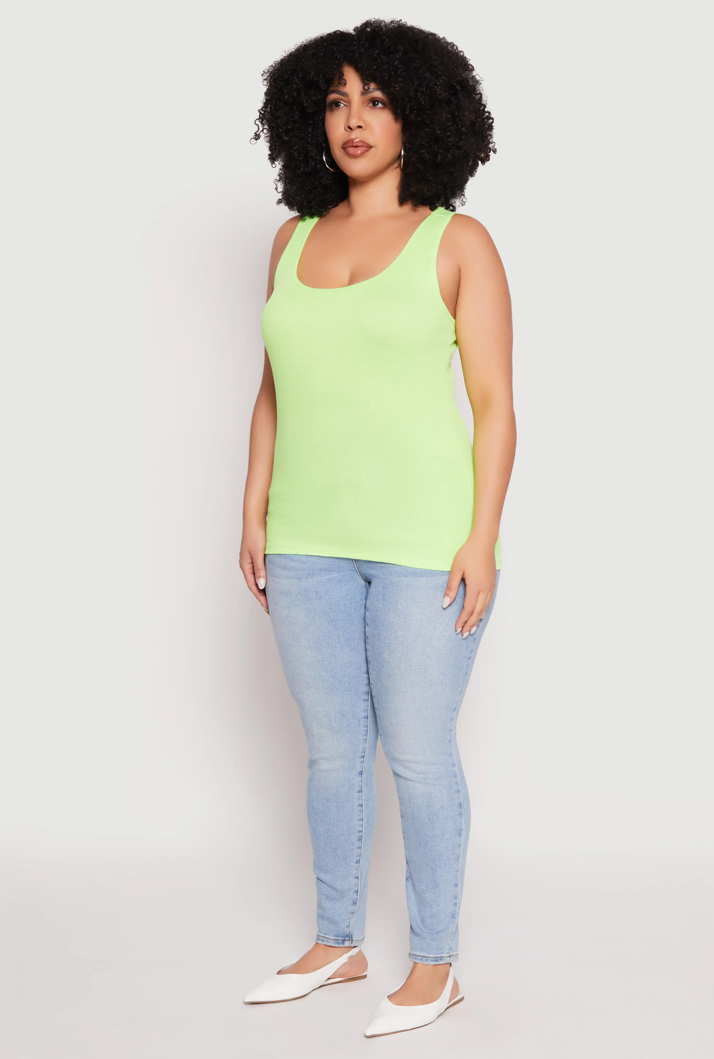 Plus Size Rib Knit Tank Top sold by Rainbow product image thumbnail 5