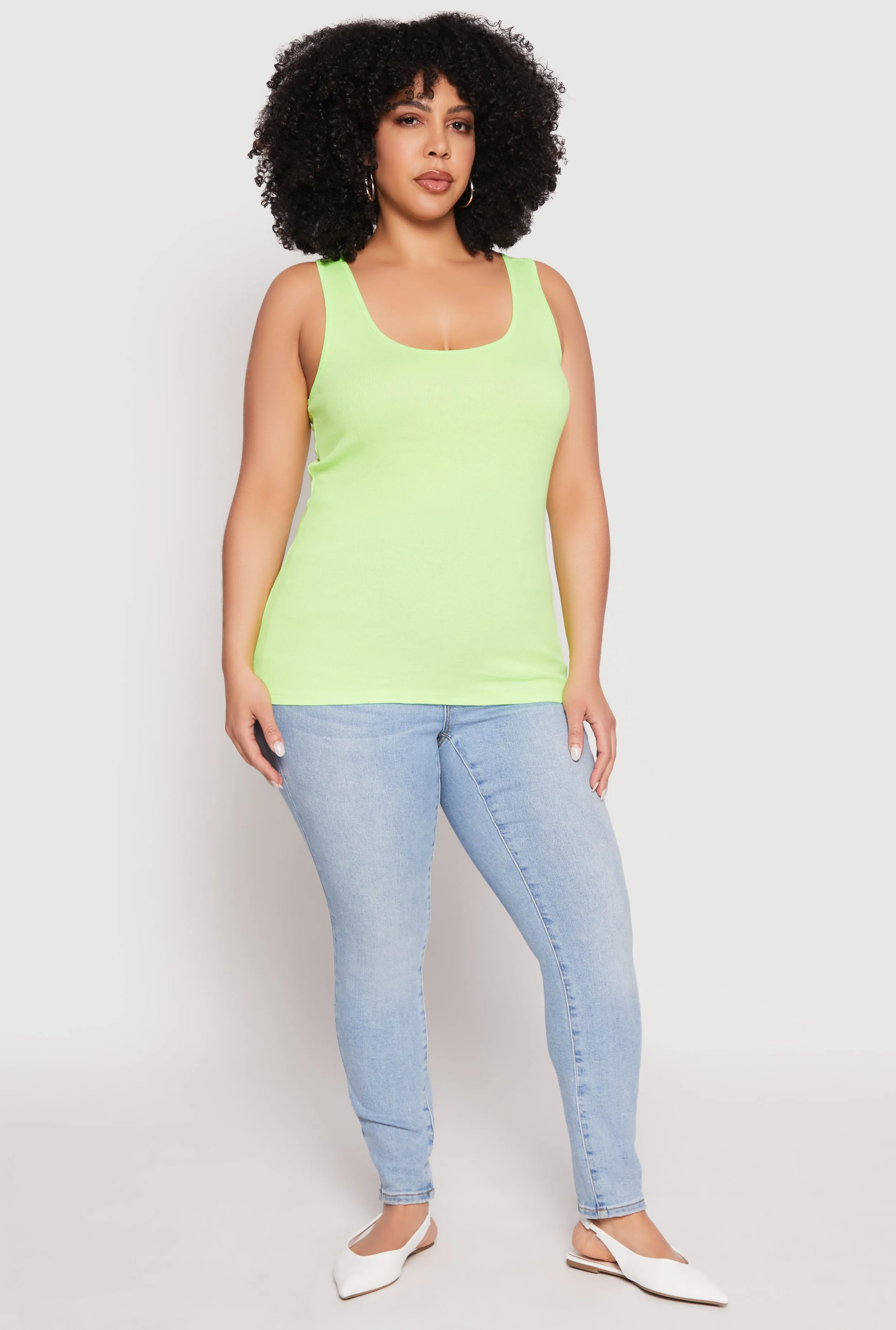 Plus Size Rib Knit Tank Top sold by Rainbow product image thumbnail 3