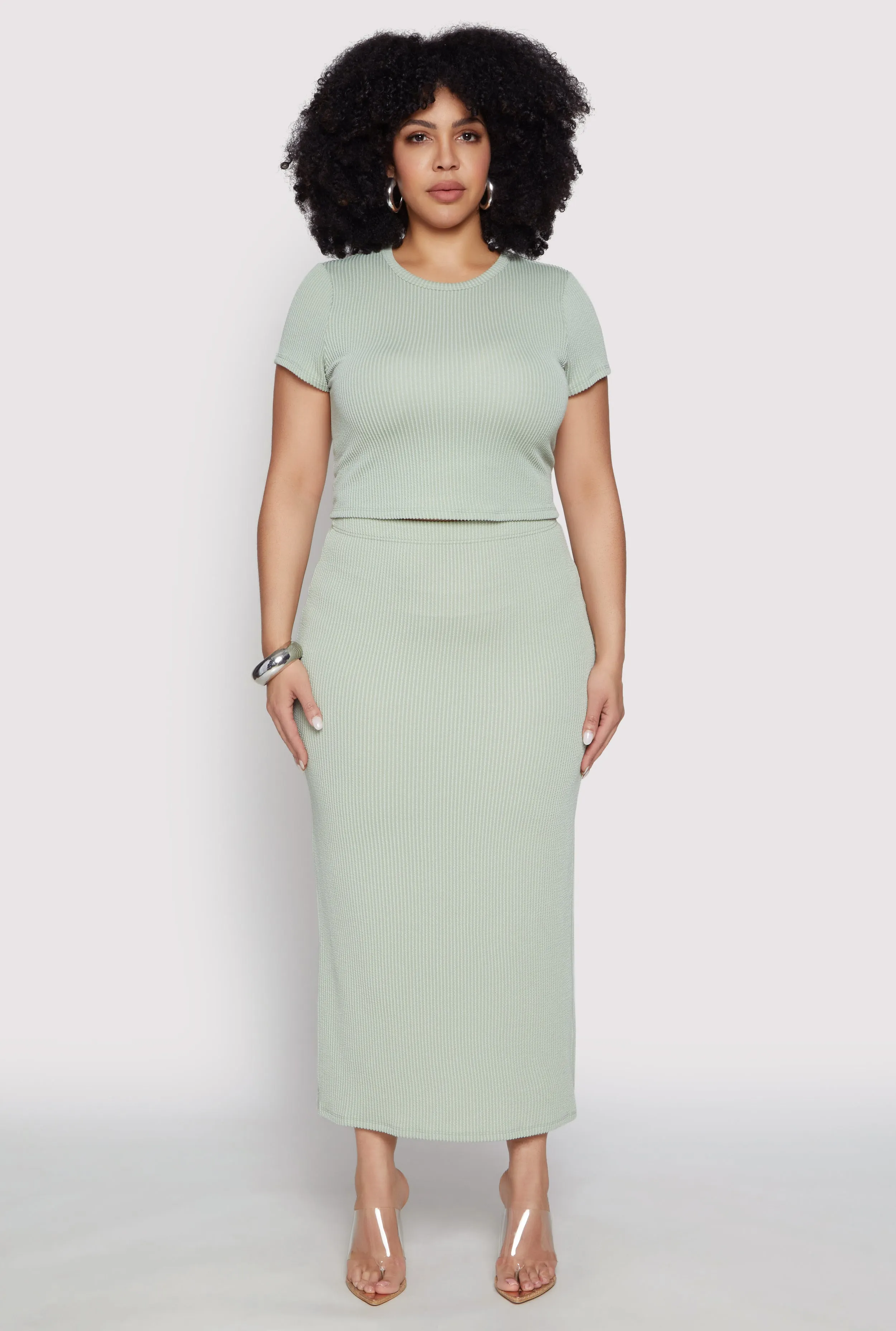 Plus Size Almost Famous Ribbed Knit Crop Top sold by Rainbow product image thumbnail 2