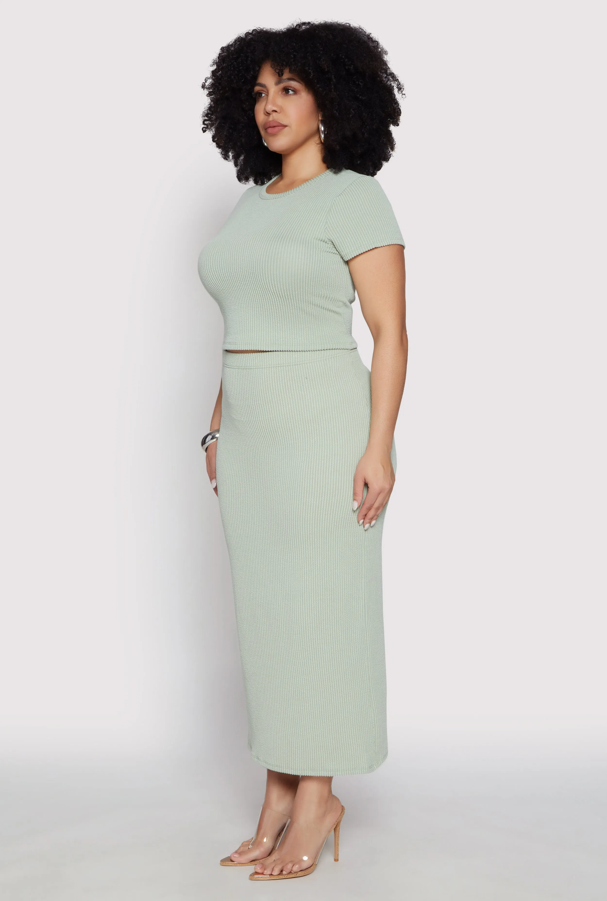 Plus Size Almost Famous Ribbed Knit Crop Top sold by Rainbow product image thumbnail 5