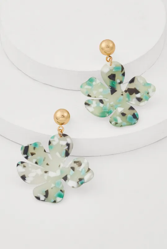 Resin Flower Drop Earrings sold by Rainbow