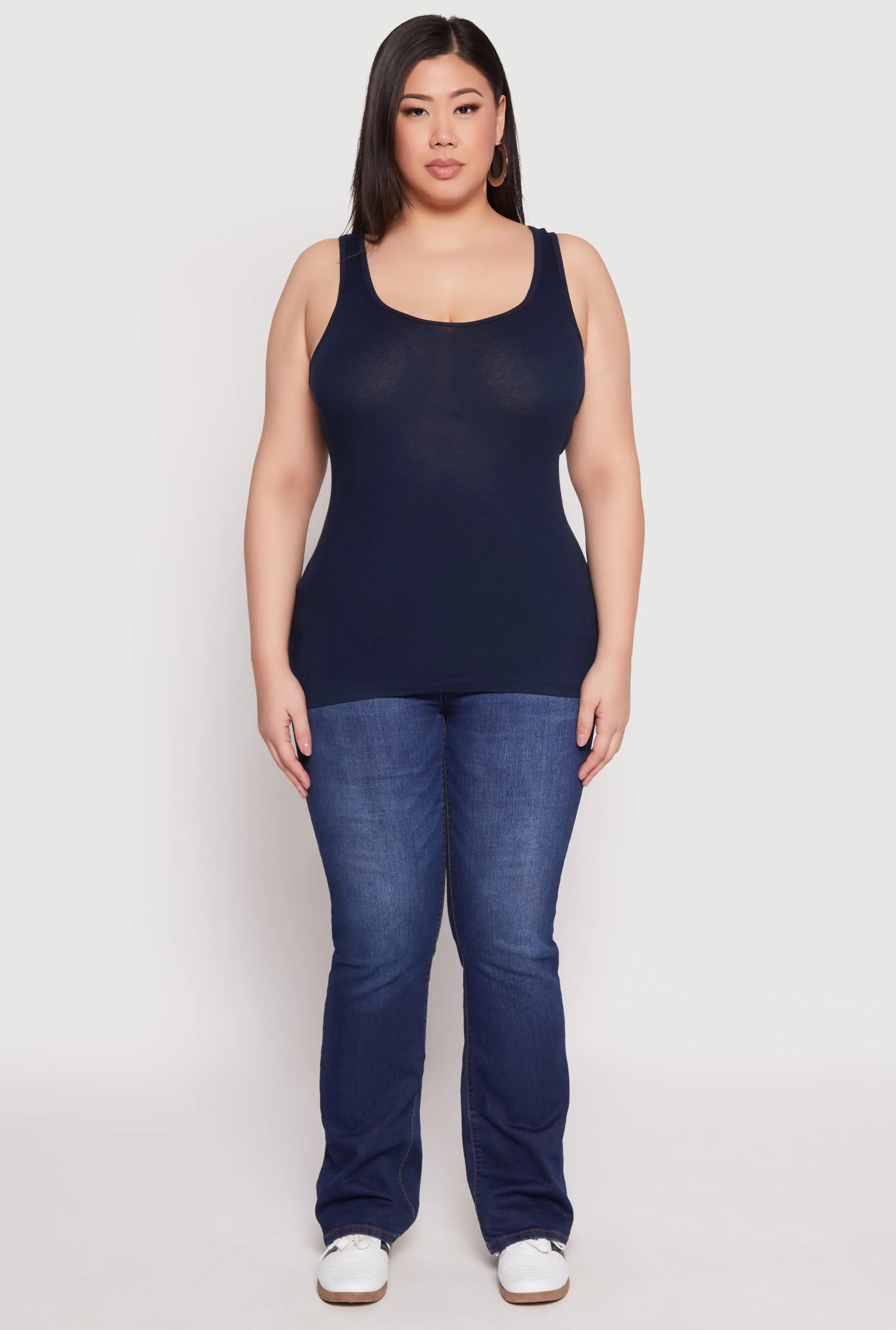Plus Size Rib Knit Tank Top sold by Rainbow