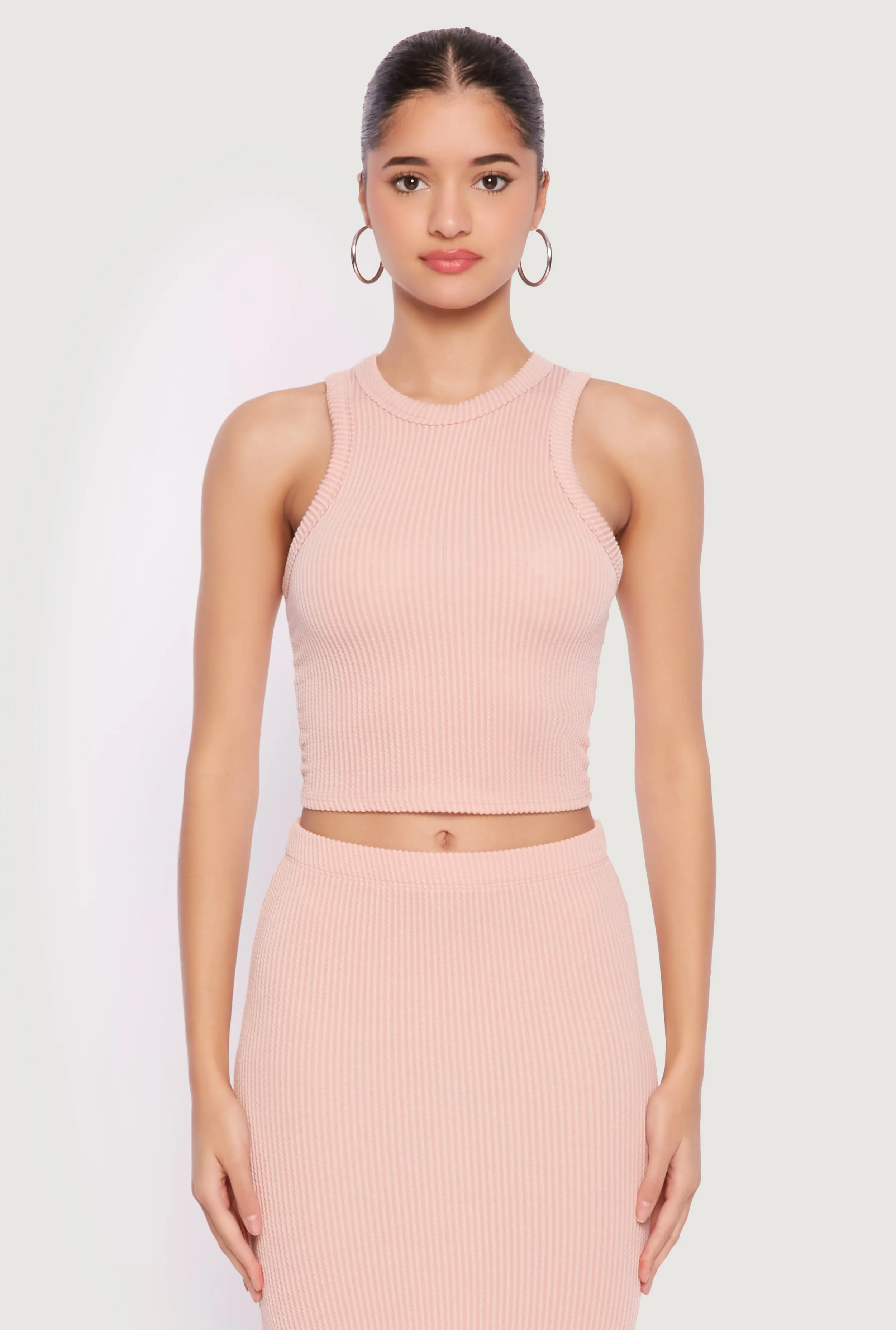 Almost Famous Ribbed Knit Racerback Tank Top sold by Rainbow