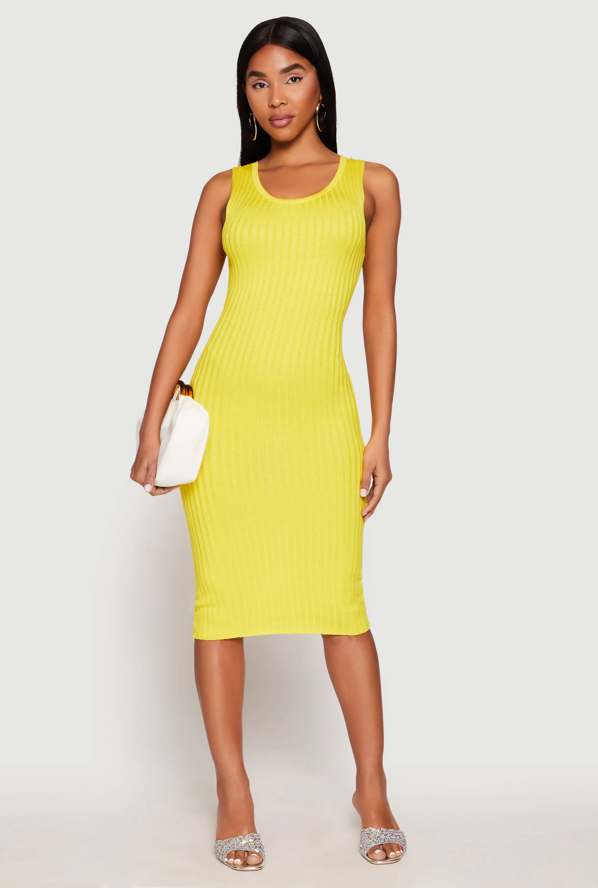 Ribbed Knit Scoop Neck Midi Dress sold by Rainbow product image thumbnail 2