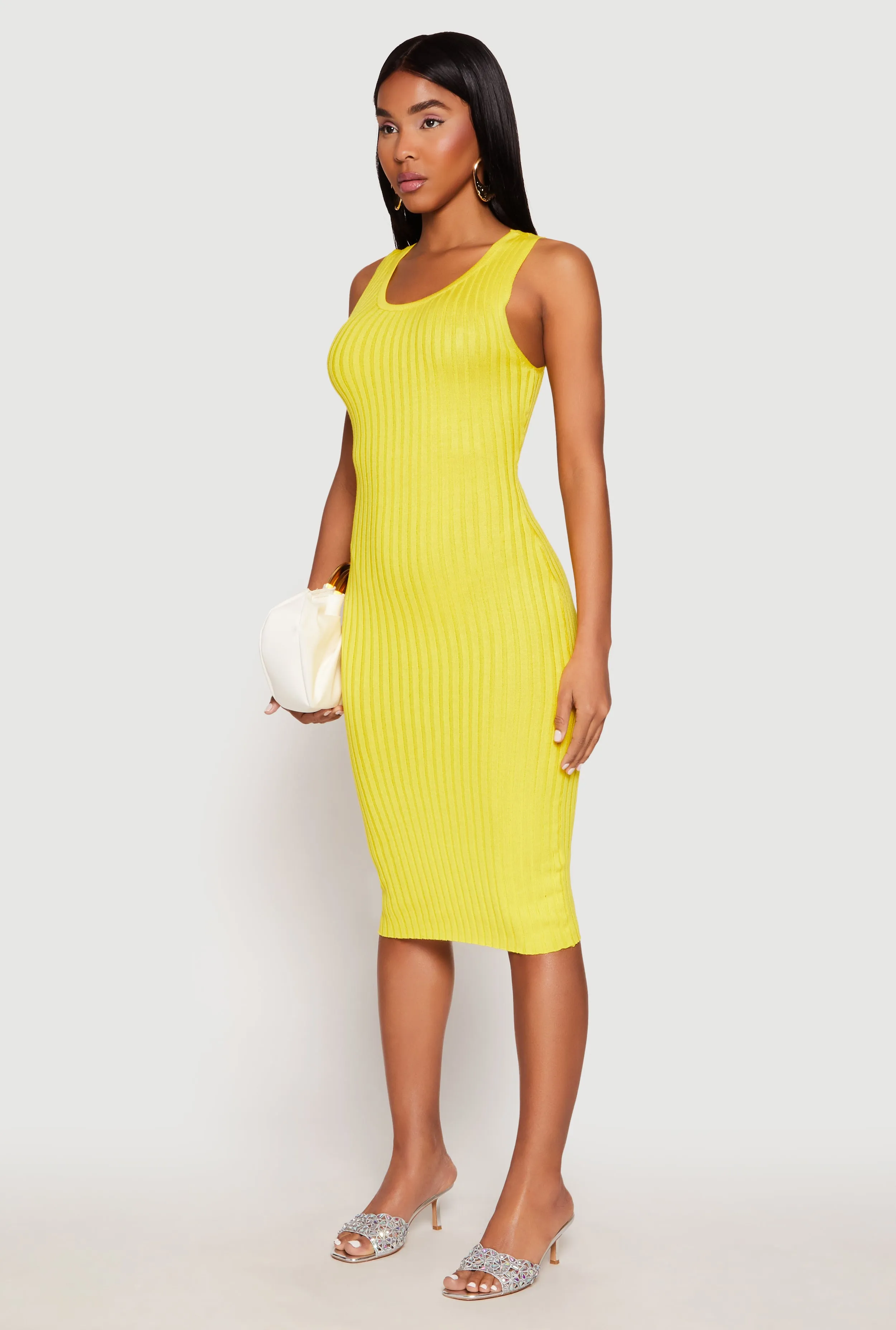 Ribbed Knit Scoop Neck Midi Dress sold by Rainbow product image thumbnail 3