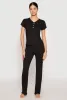 Rib Knit Rose Ruched Pajama T Shirt and Wide Leg Pants sold by Rainbow