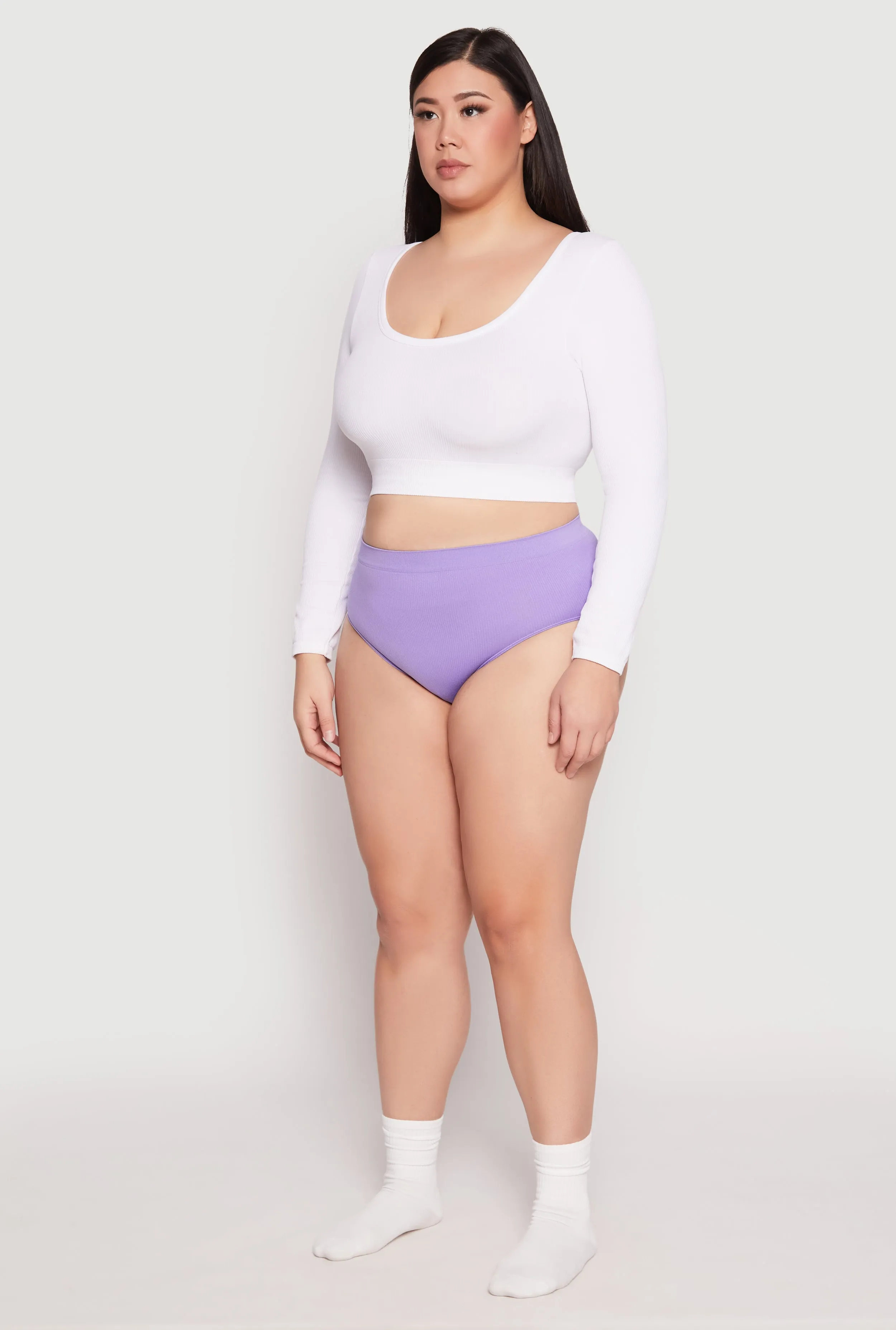 Plus Size Ribbed Knit Seamless Bikini Underwear sold by Rainbow product image thumbnail 3