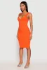 Ribbed Knit Notch Neck Dress sold by Rainbow