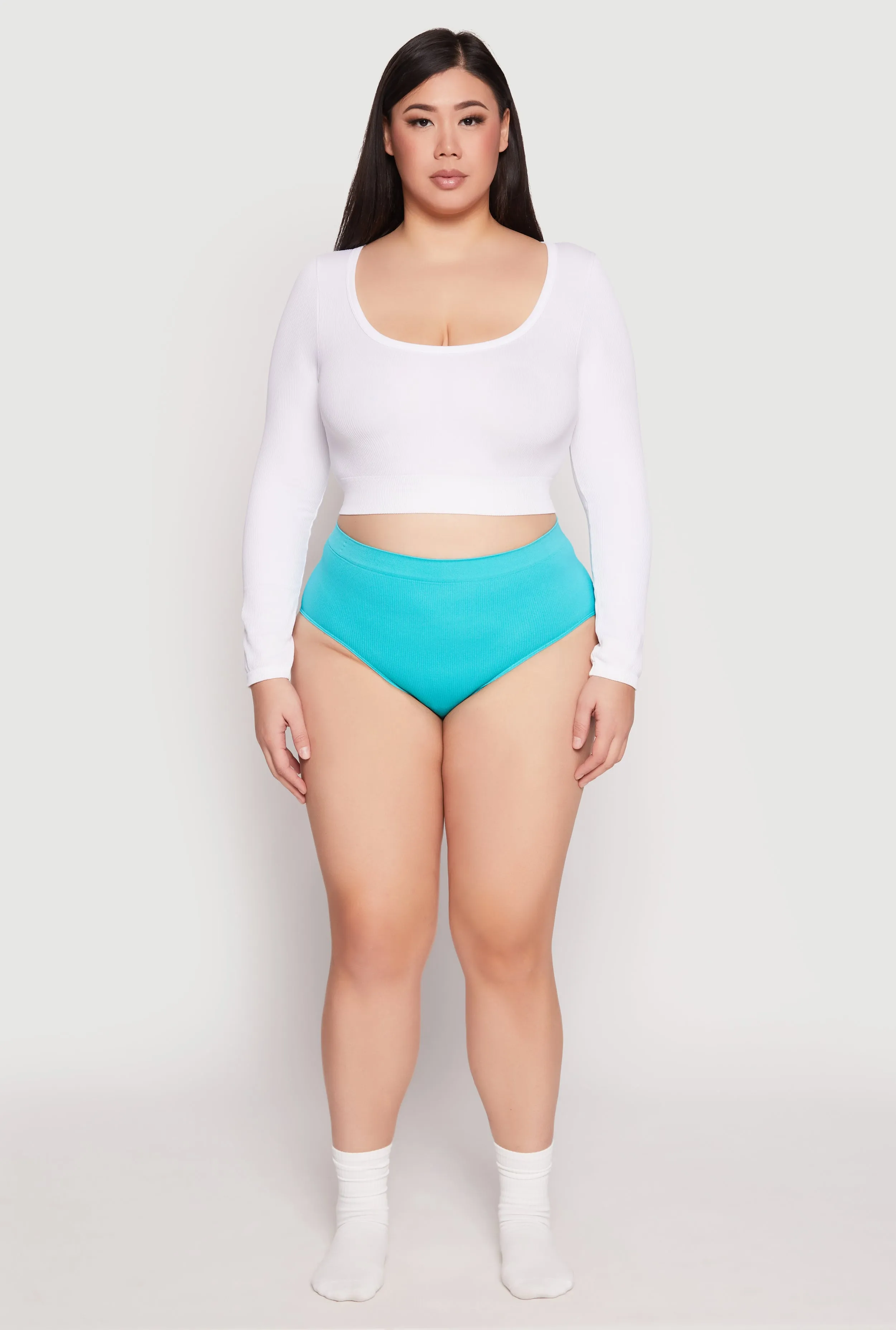 Plus Size Ribbed Knit Seamless Bikini Underwear sold by Rainbow product image thumbnail 2