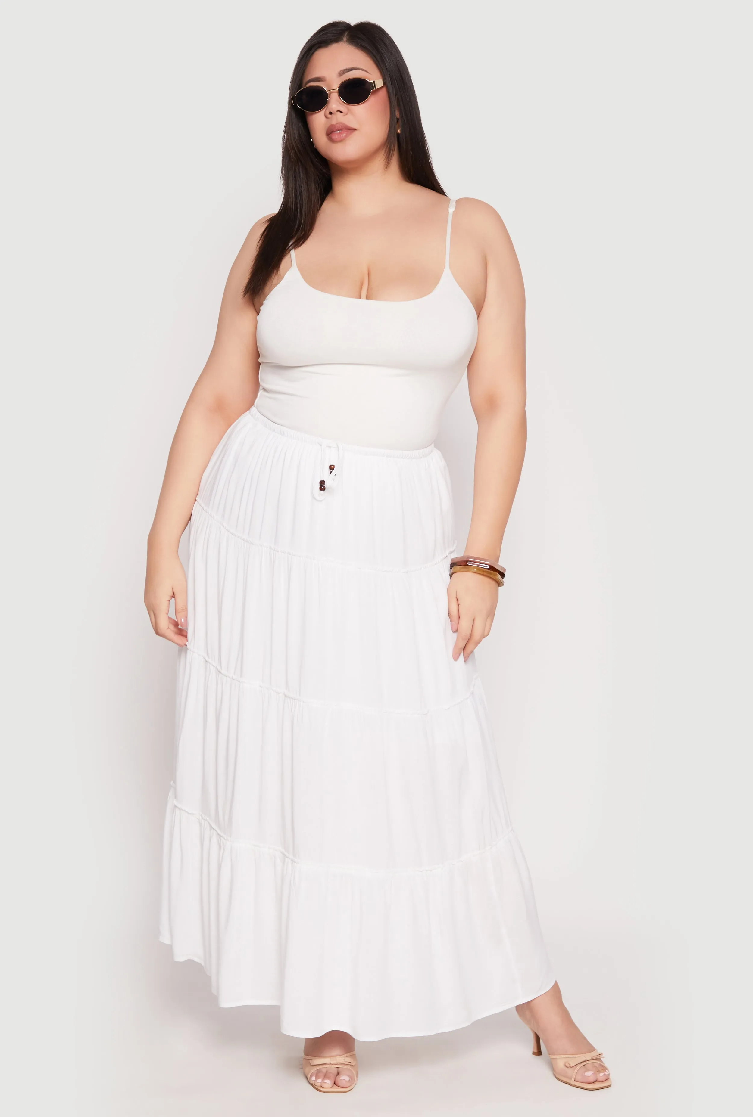 Plus Size Almost Famous Tiered Maxi Skirt sold by Rainbow product image thumbnail 2