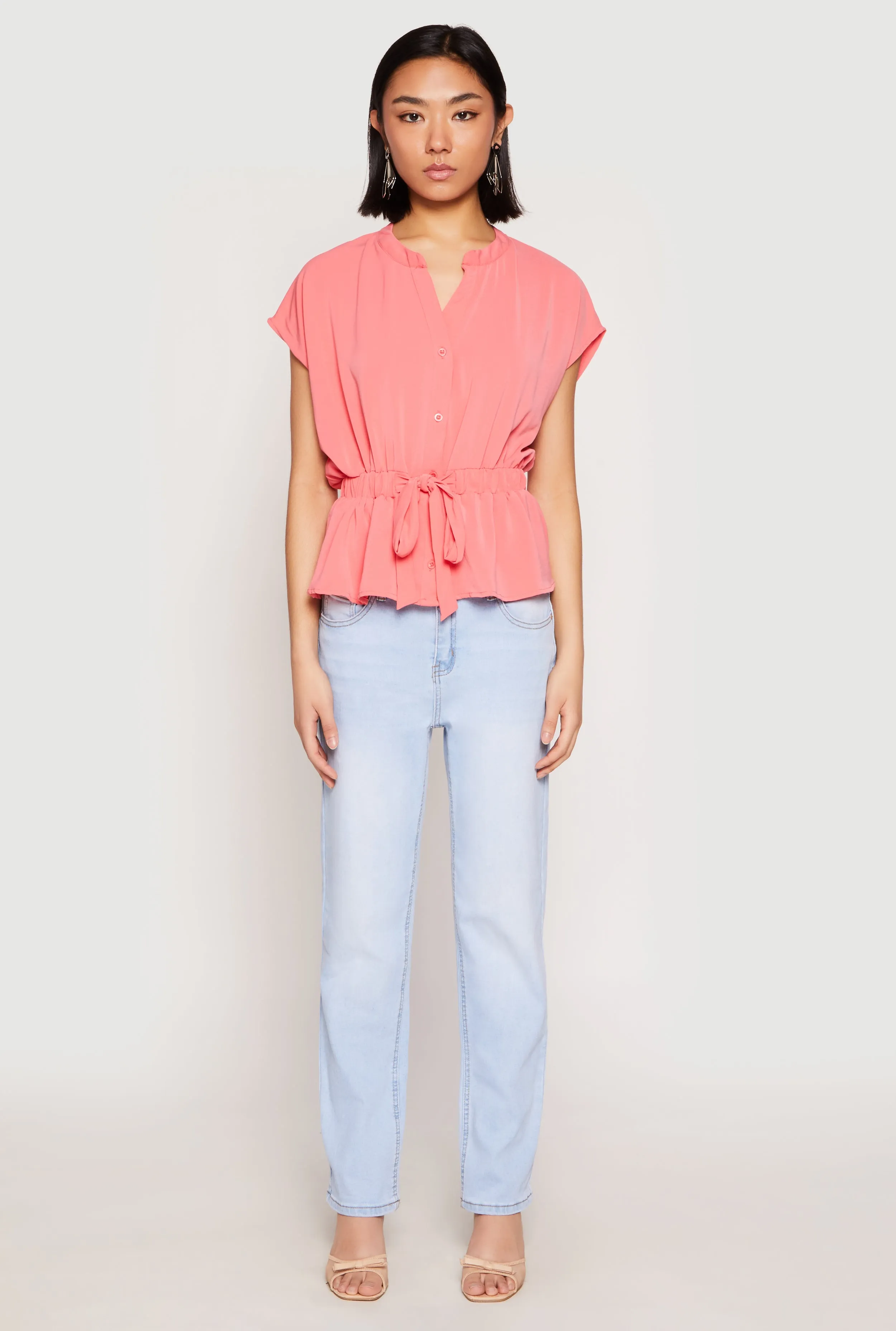 Iris Crepe Knit Drawstring Waist Blouse sold by Rainbow