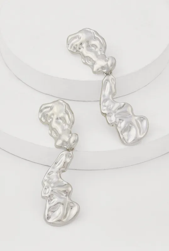 Metallic Molten Drop Earrings sold by Rainbow