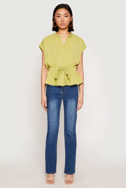 Iris Crepe Knit Drawstring Waist Blouse sold by Rainbow