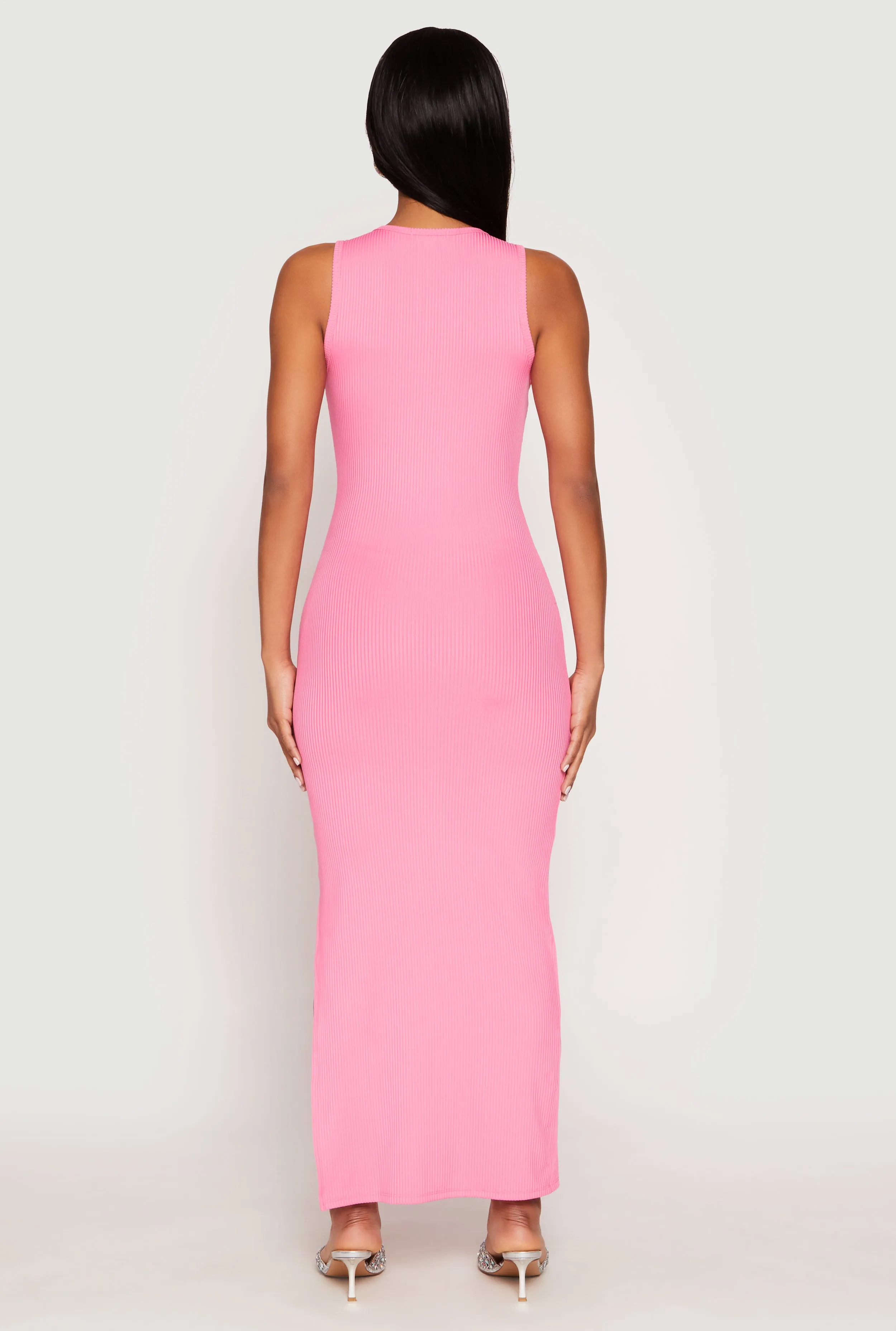 Ribbed Knit Side Slit Tank Maxi Dress sold by Rainbow product image thumbnail 5