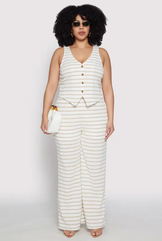 Plus Size Madden Girl Striped Crochet Wide Leg Pants sold by Rainbow