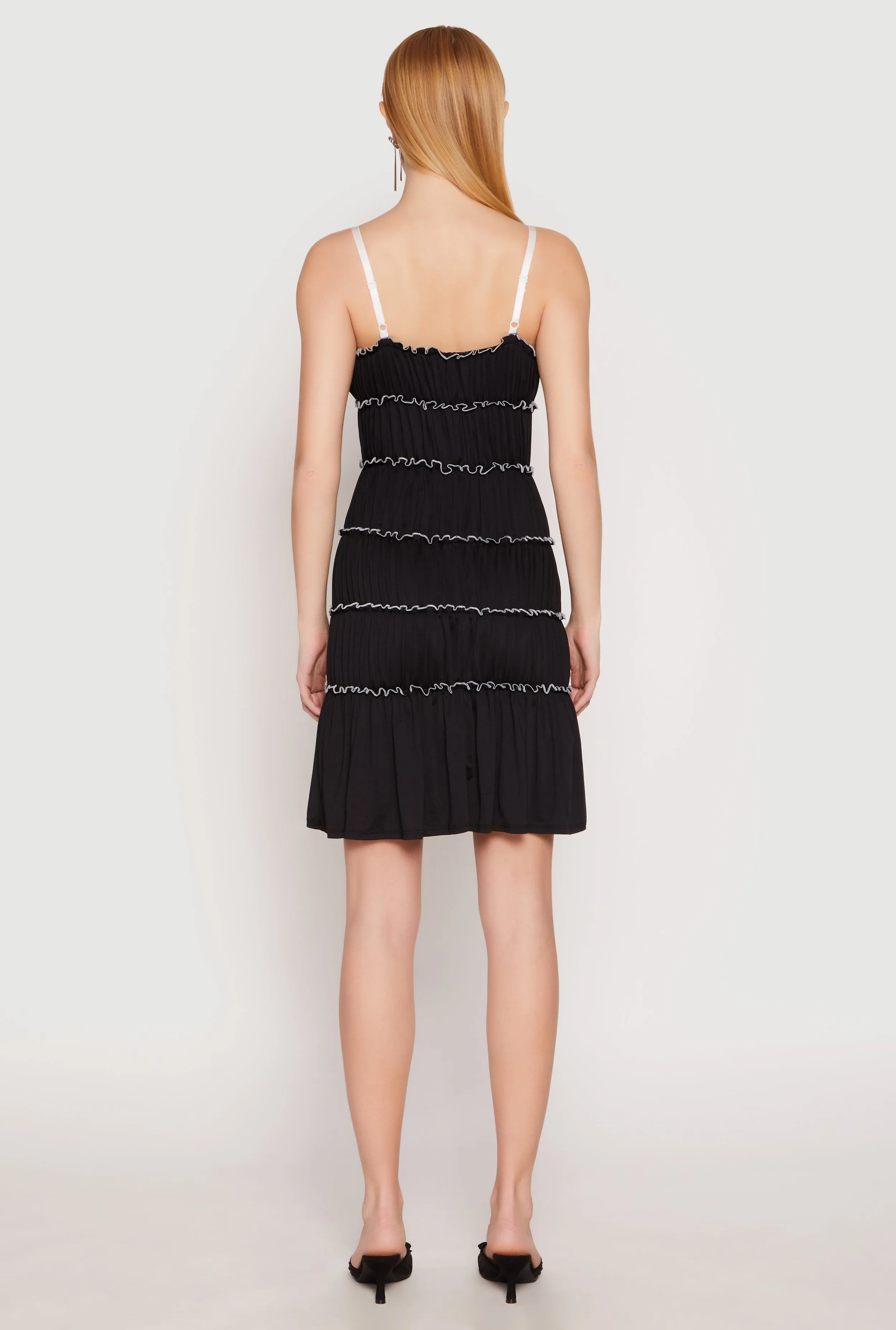 Almost Famous Bow Contrast Tiered Dress sold by Rainbow product image thumbnail 5