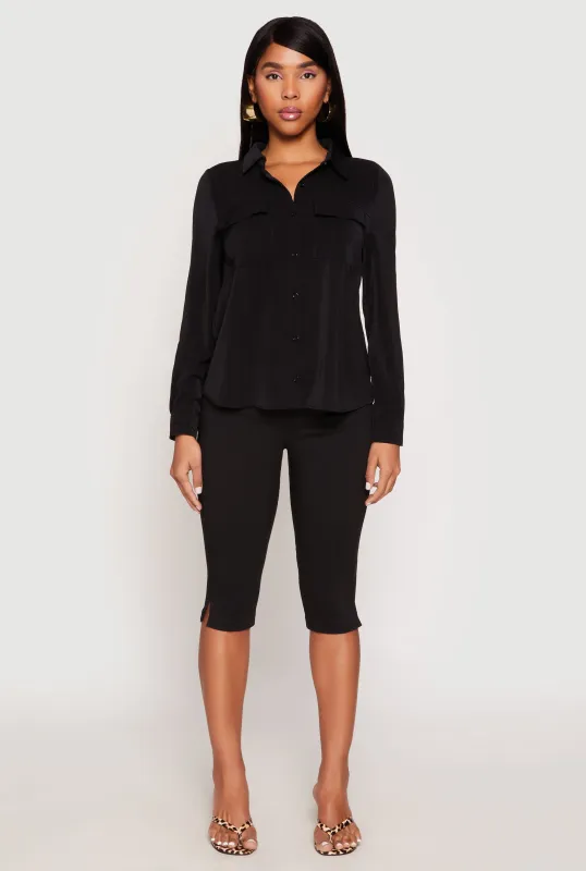 Iris Airy Button Front Cargo Pocket Blouse sold by Rainbow