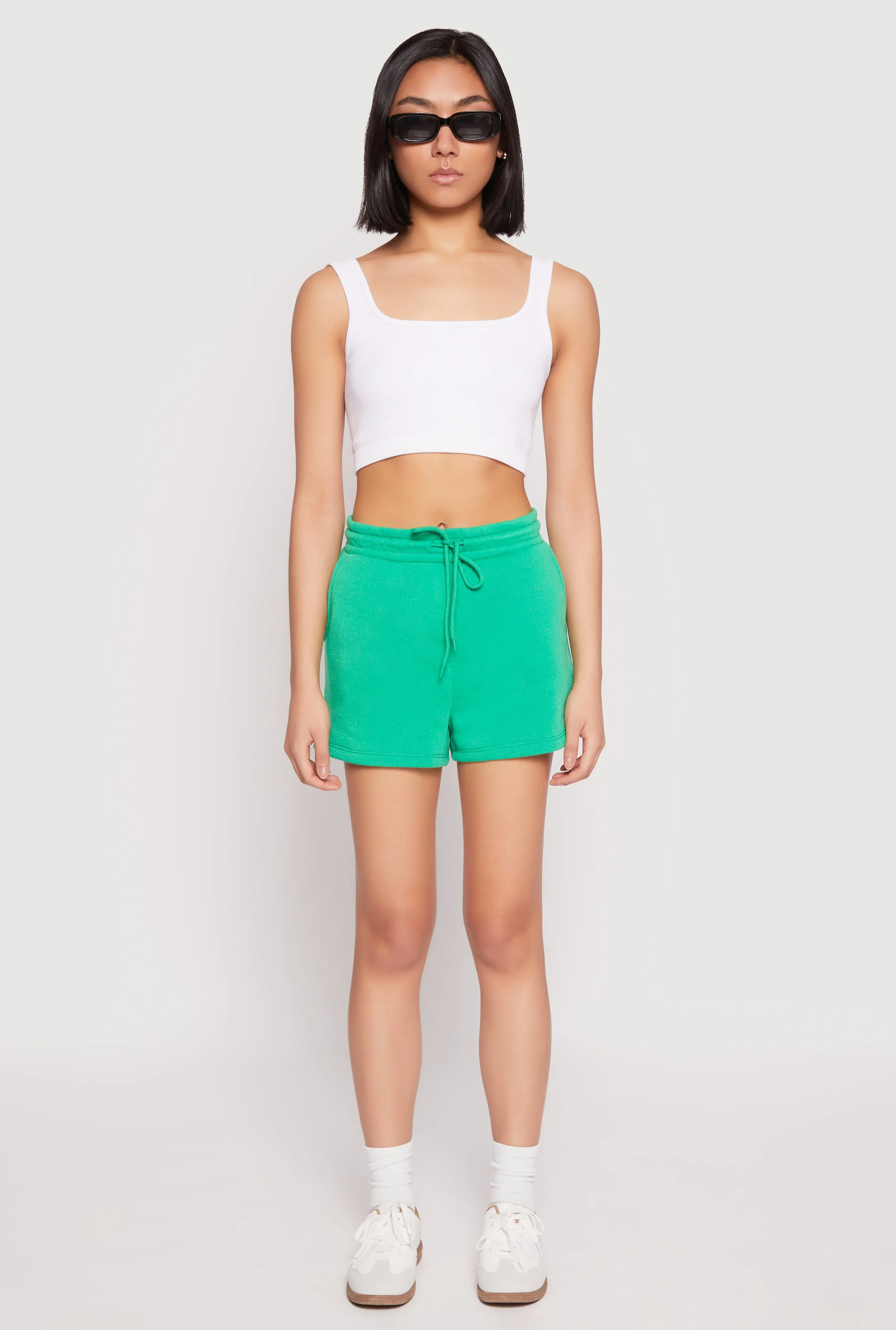 High Waist Drawstring Sweatshorts sold by Rainbow