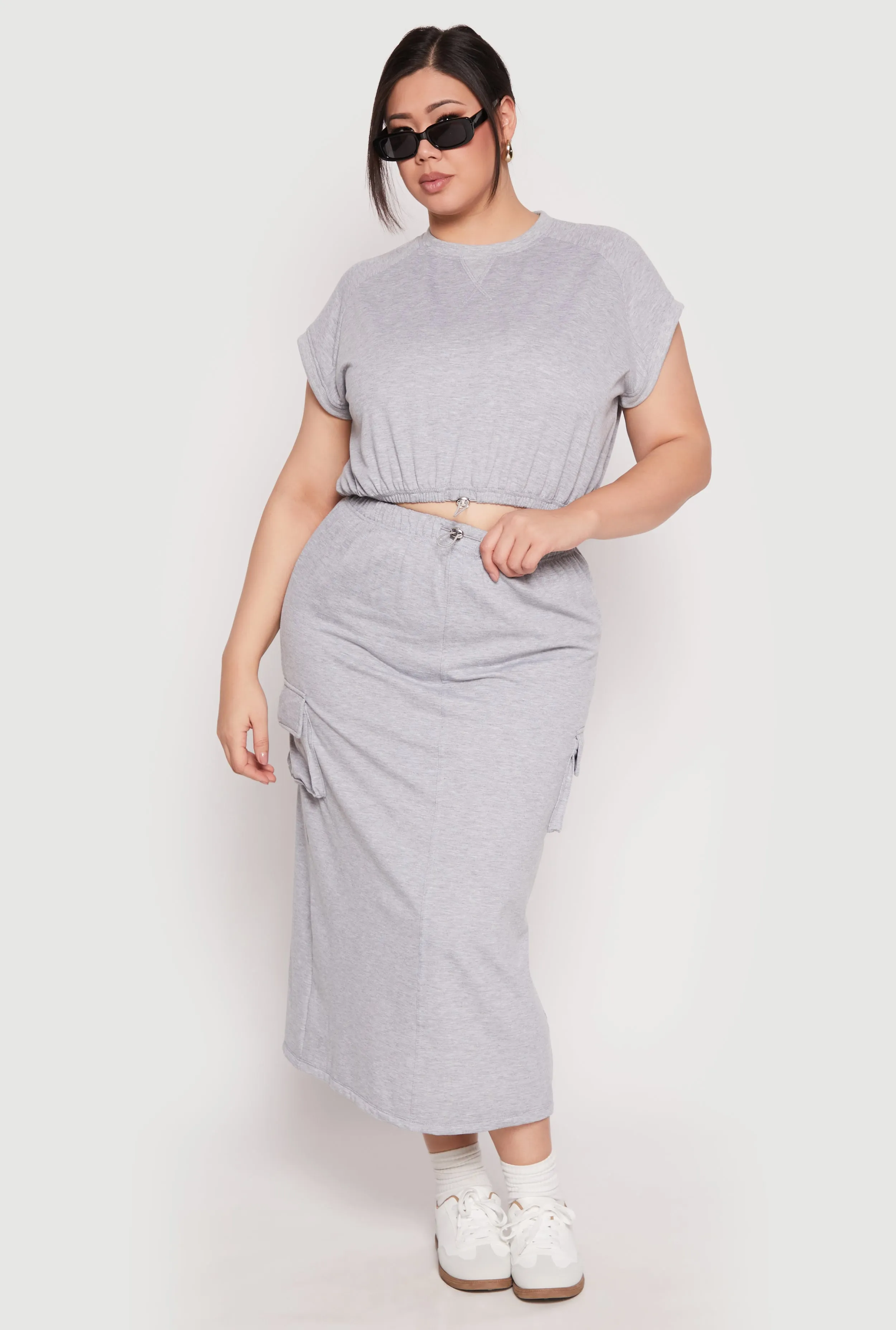 Plus Size Almost Famous Toggle Drawstring Hem Sweatshirt sold by Rainbow product image thumbnail 3