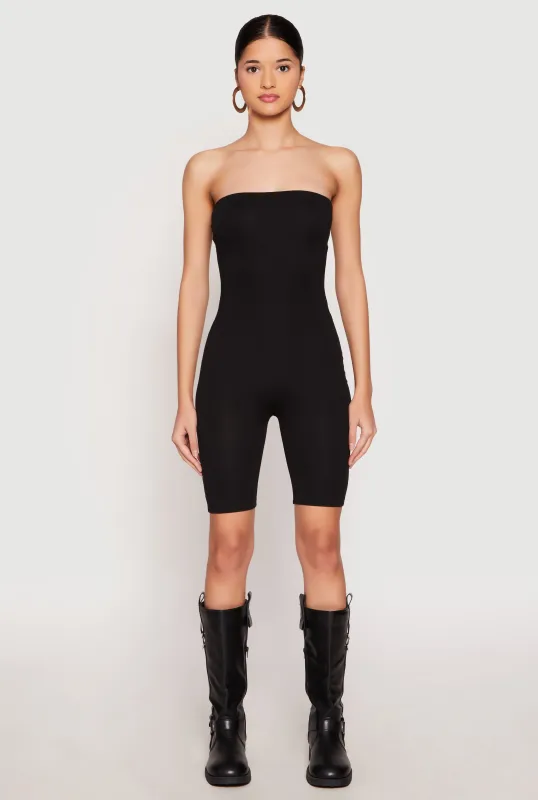 Spandex Strapless Biker Romper sold by Rainbow