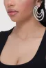 Faux Pearl Rhinestone Crescent Moon Earrings sold by Rainbow