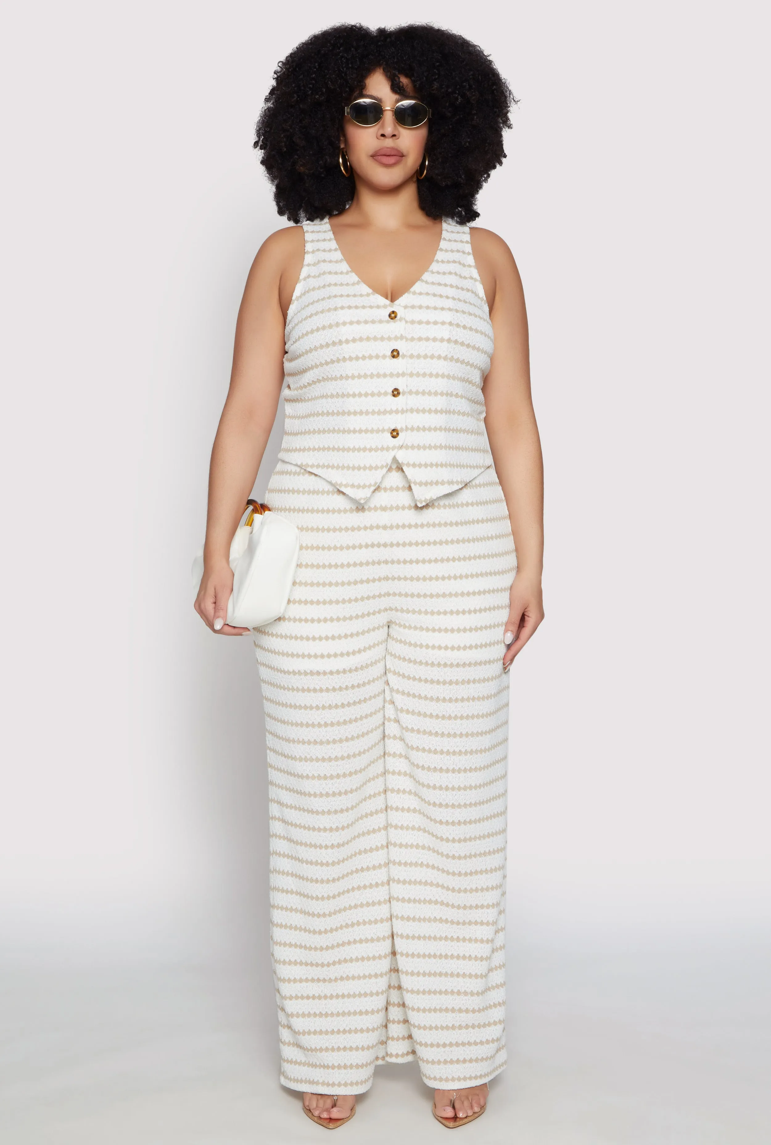 Plus Size Madden Girl Striped Crochet Vest sold by Rainbow product image thumbnail 2