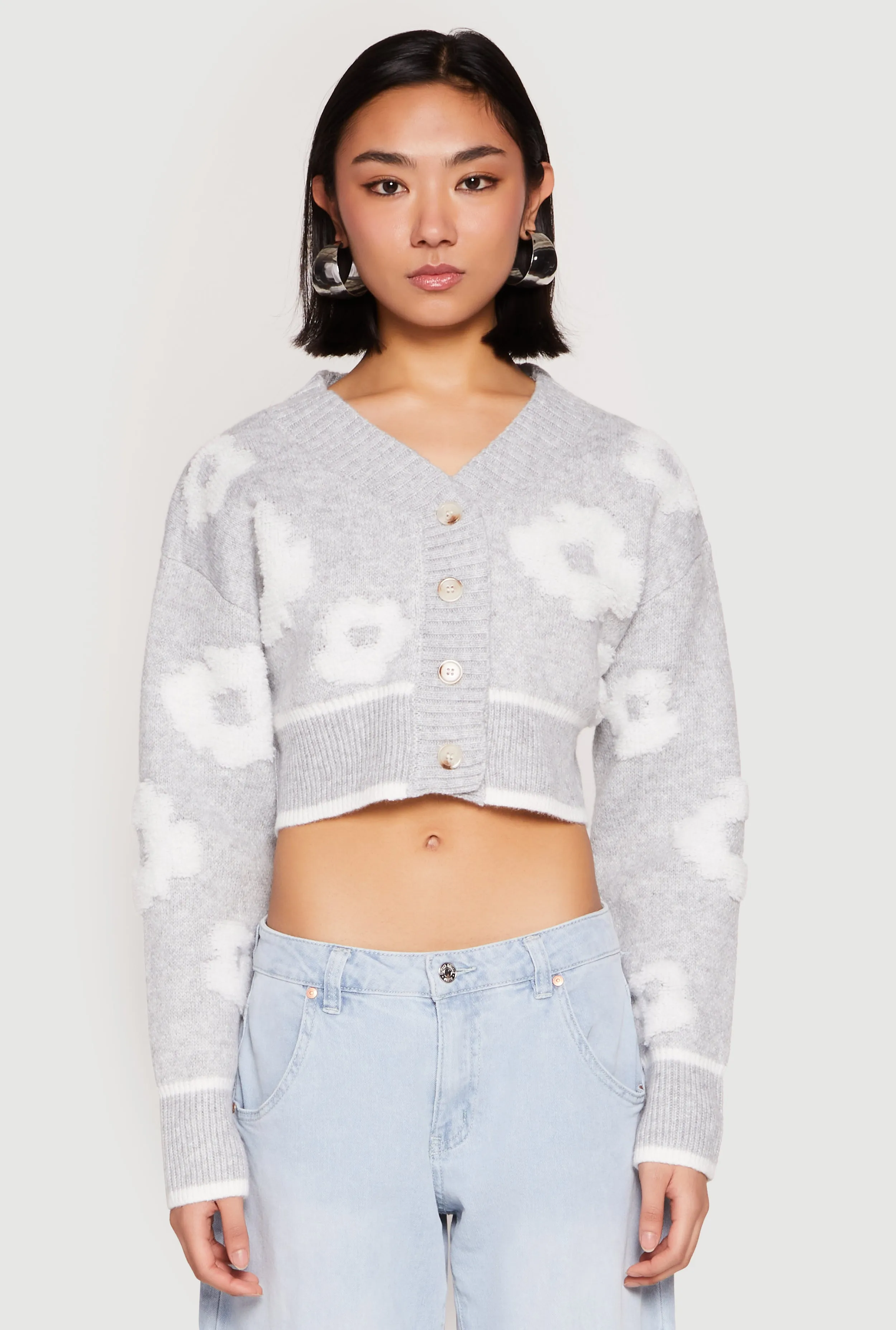 Daisy Chenille Floral Cropped Cardigan sold by Rainbow product image thumbnail 2