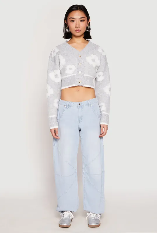 Daisy Chenille Floral Cropped Cardigan made by Daisy