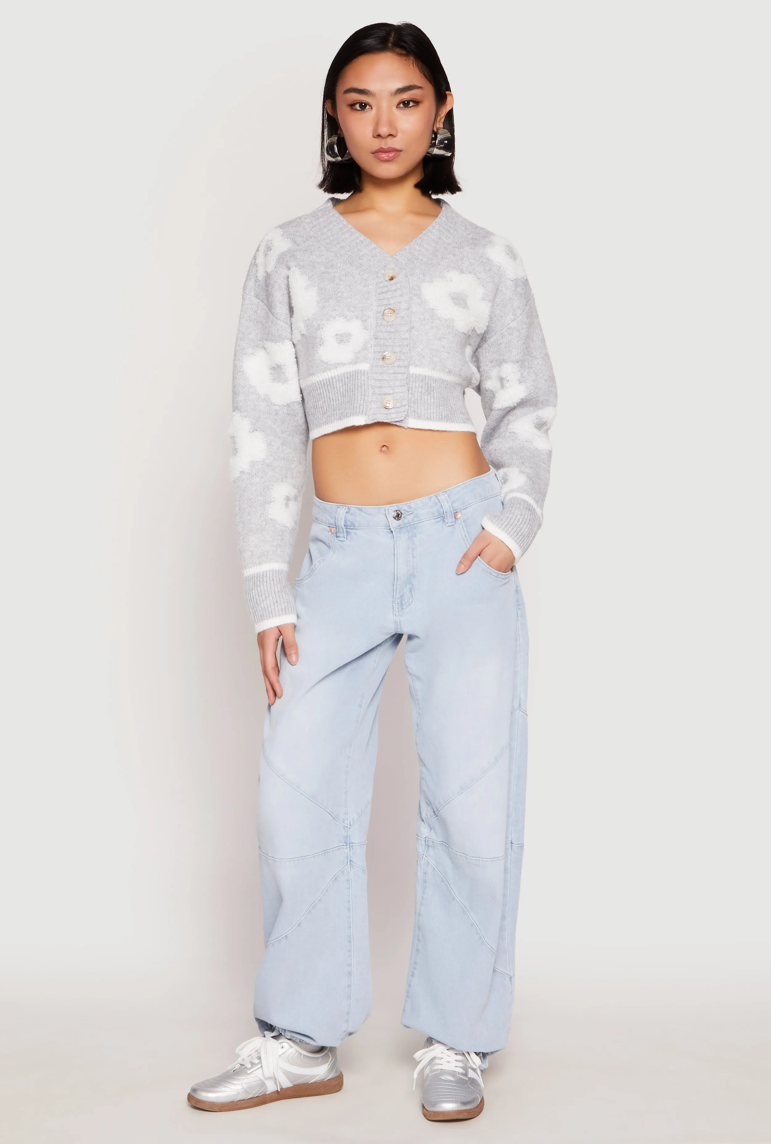 Daisy Chenille Floral Cropped Cardigan sold by Rainbow product image thumbnail 3