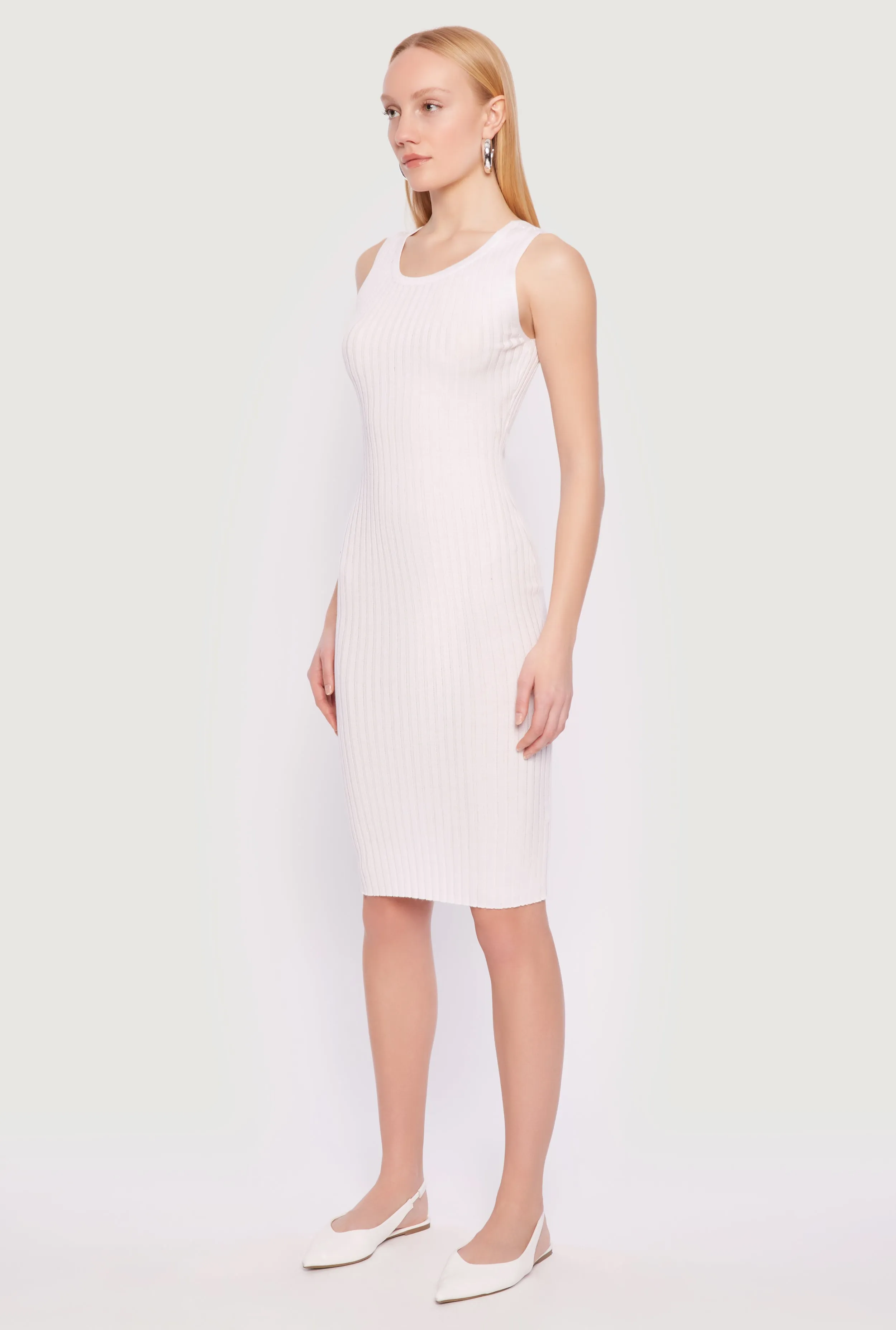 Ribbed Knit Scoop Neck Midi Dress sold by Rainbow product image thumbnail 3