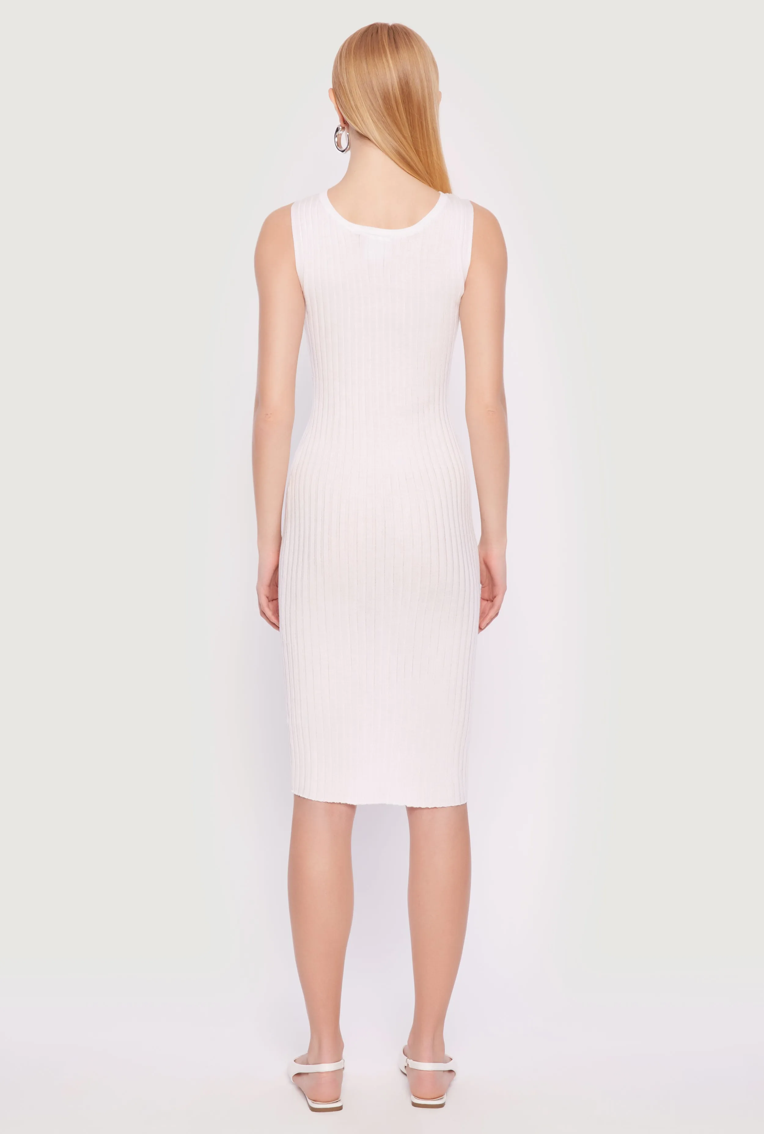 Ribbed Knit Scoop Neck Midi Dress sold by Rainbow product image thumbnail 5