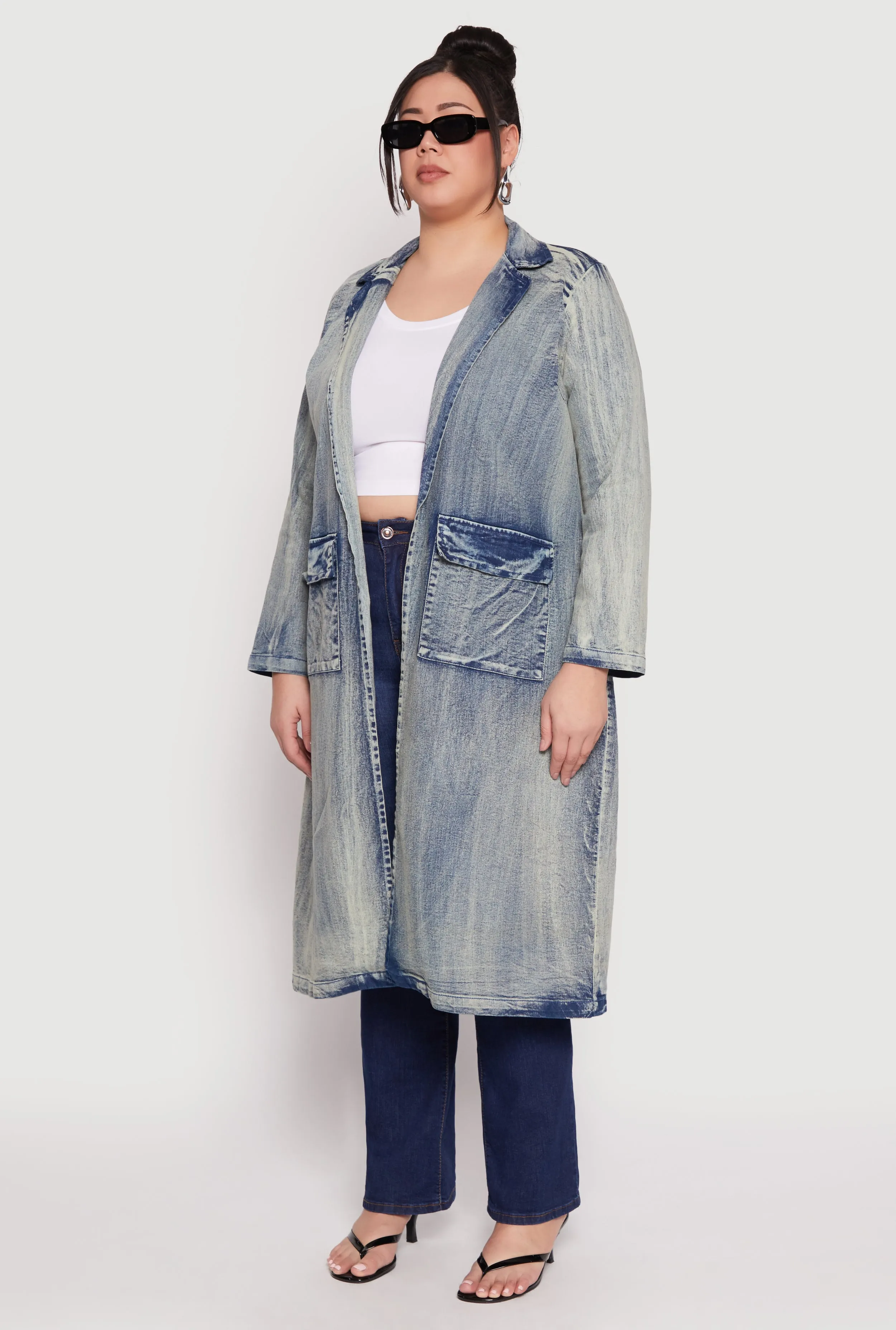 Plus Size Spoon Jeans Mineral Wash Denim Coat sold by Rainbow product image thumbnail 3