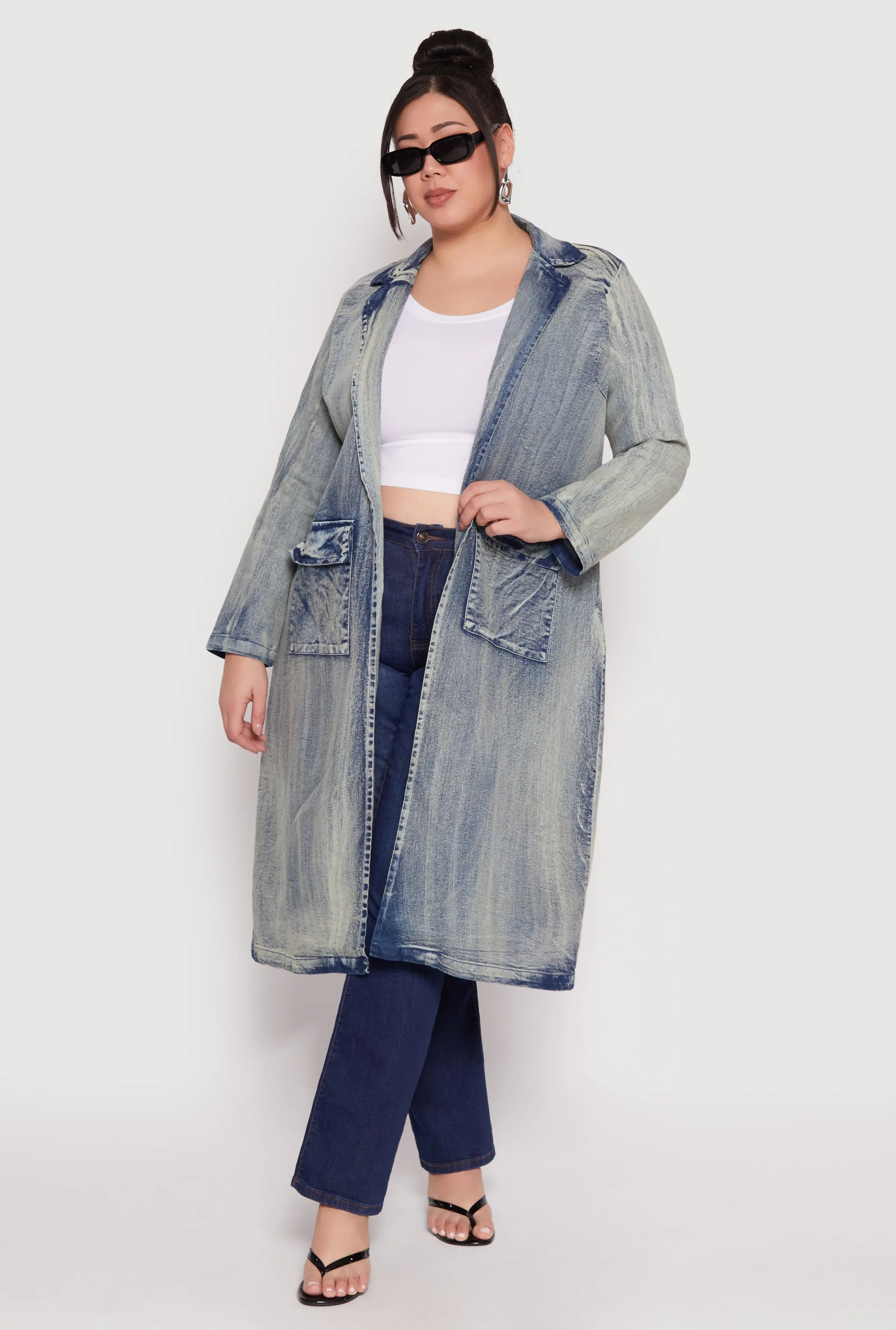 Plus Size Spoon Jeans Mineral Wash Denim Coat sold by Rainbow product image thumbnail 2