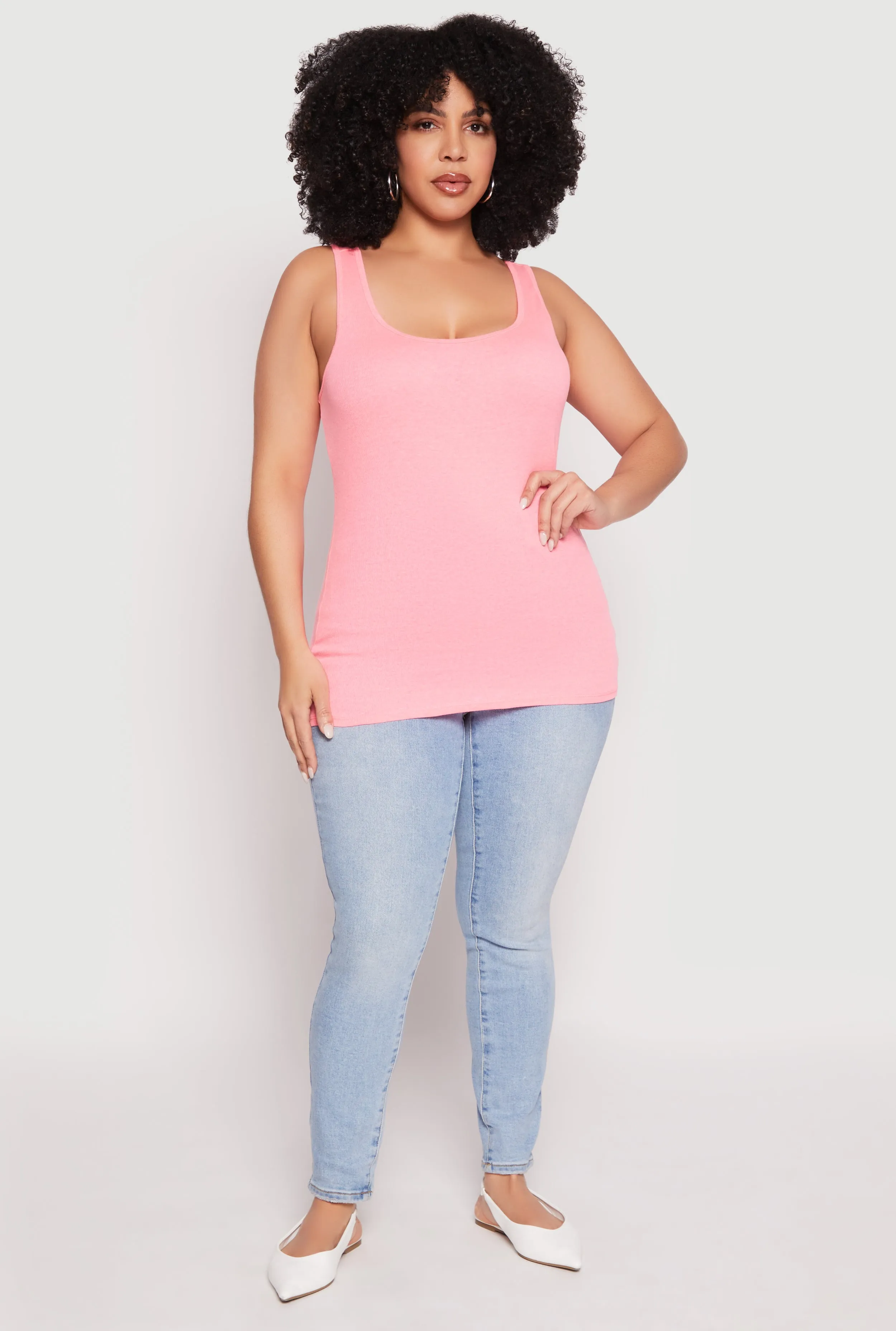 Plus Size Rib Knit Tank Top sold by Rainbow product image thumbnail 3