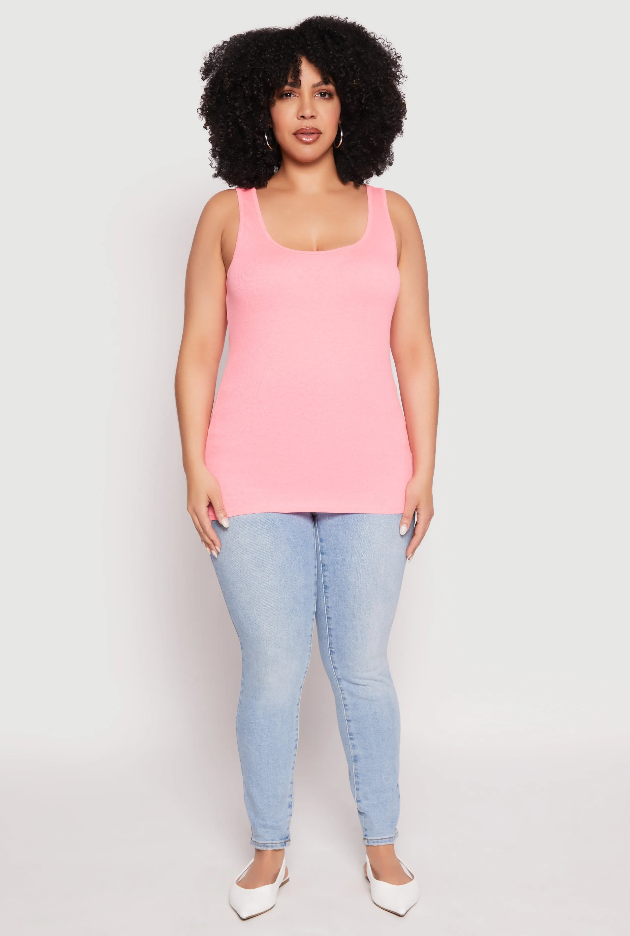Plus Size Rib Knit Tank Top sold by Rainbow