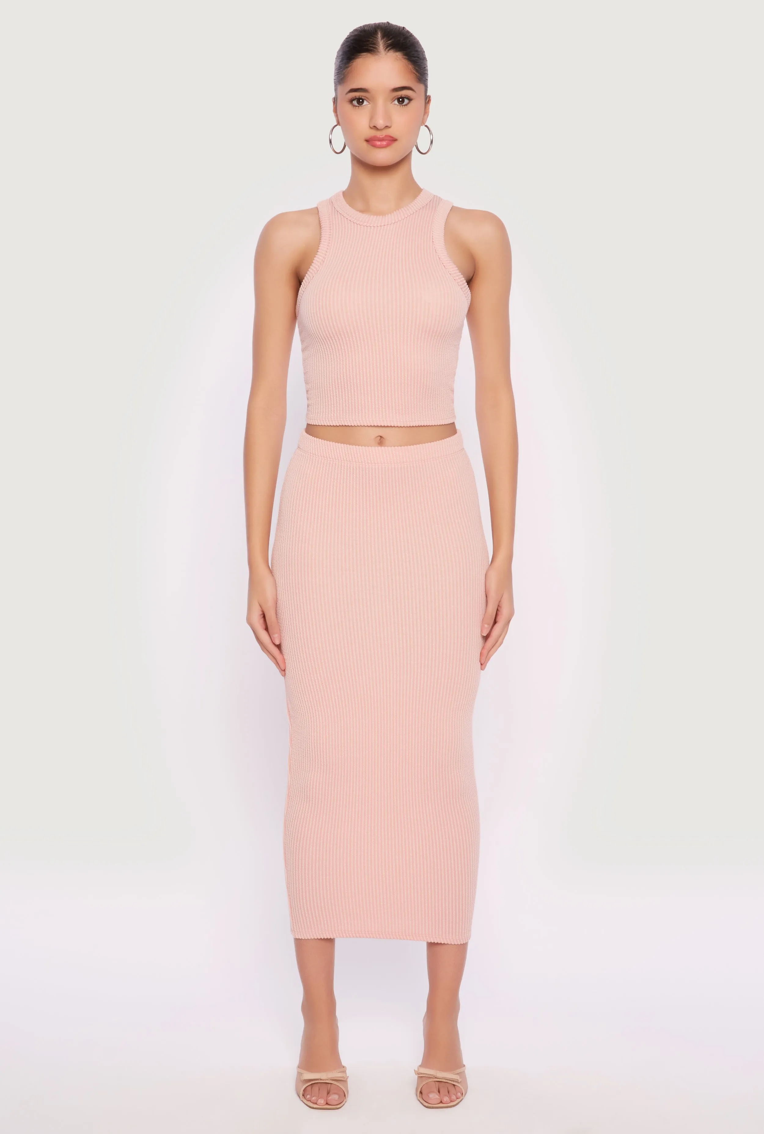 Almost Famous Ribbed Knit Midi Skirt sold by Rainbow