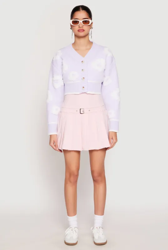 Daisy Chenille Floral Cropped Cardigan sold by Rainbow