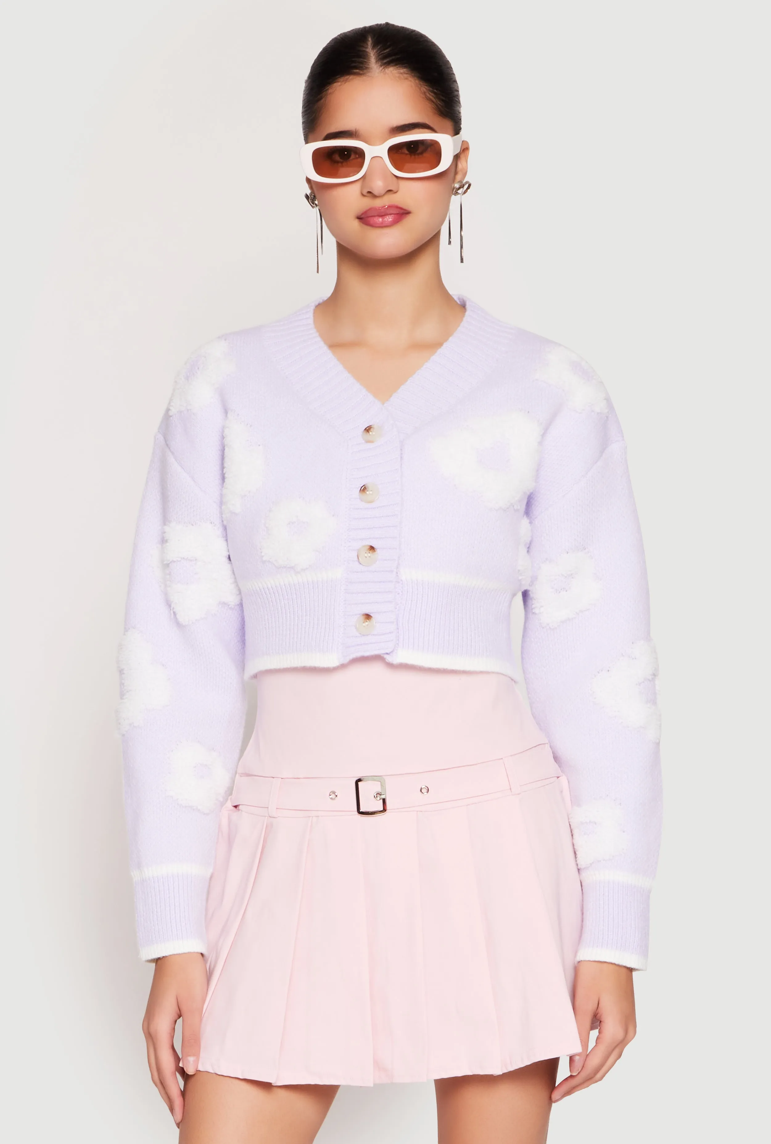 Daisy Chenille Floral Cropped Cardigan sold by Rainbow product image thumbnail 2