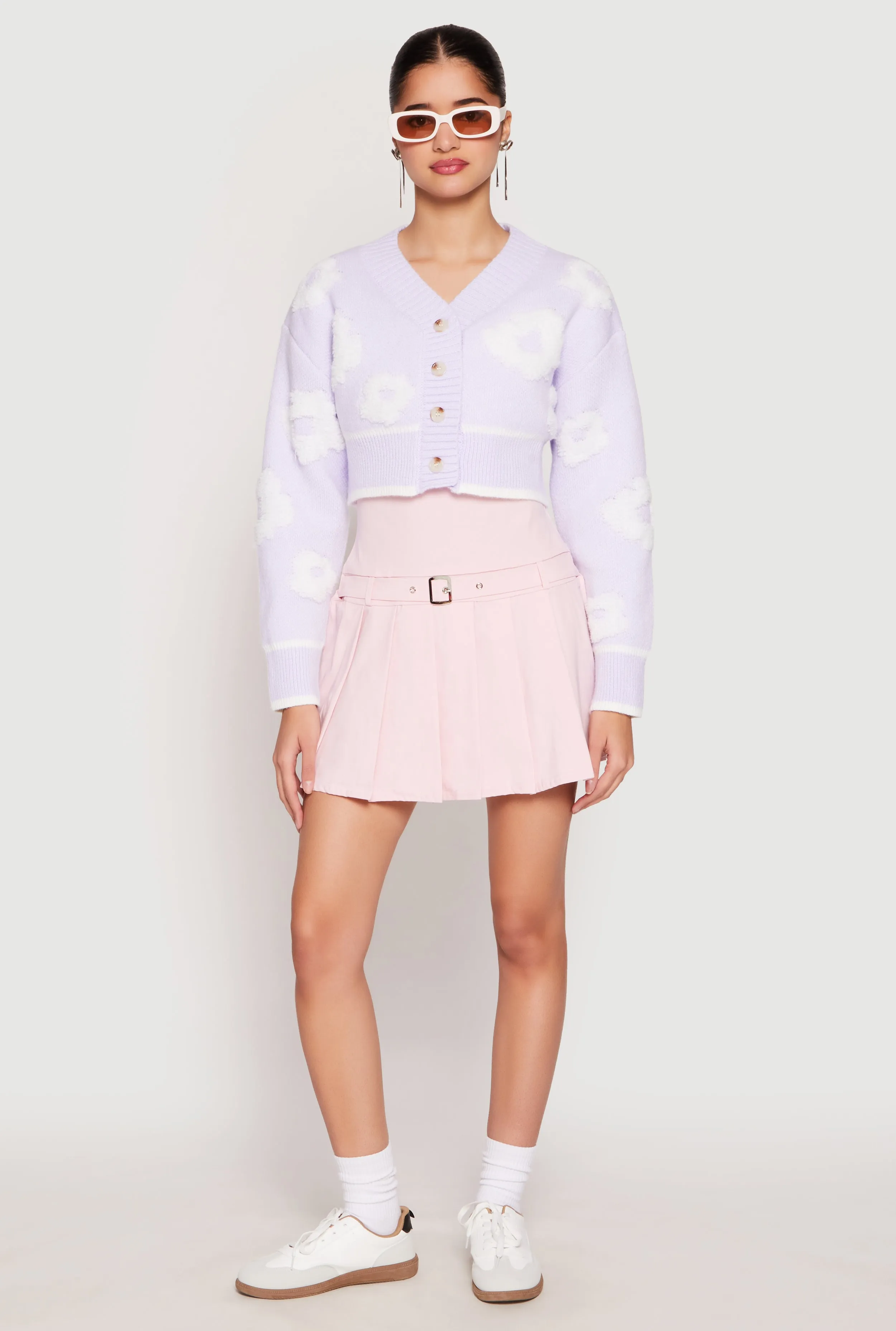 Daisy Chenille Floral Cropped Cardigan sold by Rainbow product image thumbnail 3