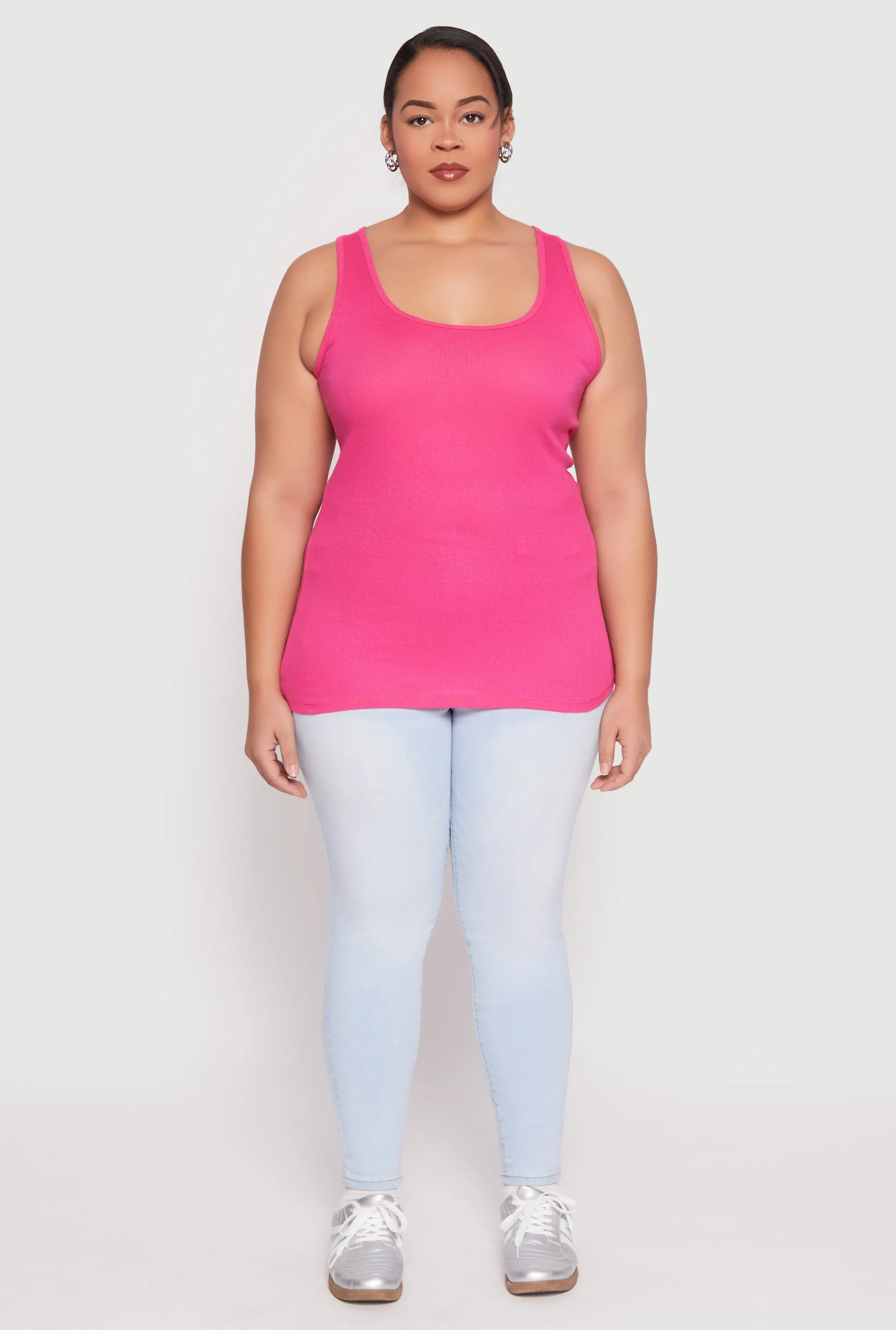 Plus Size Rib Knit Tank Top sold by Rainbow