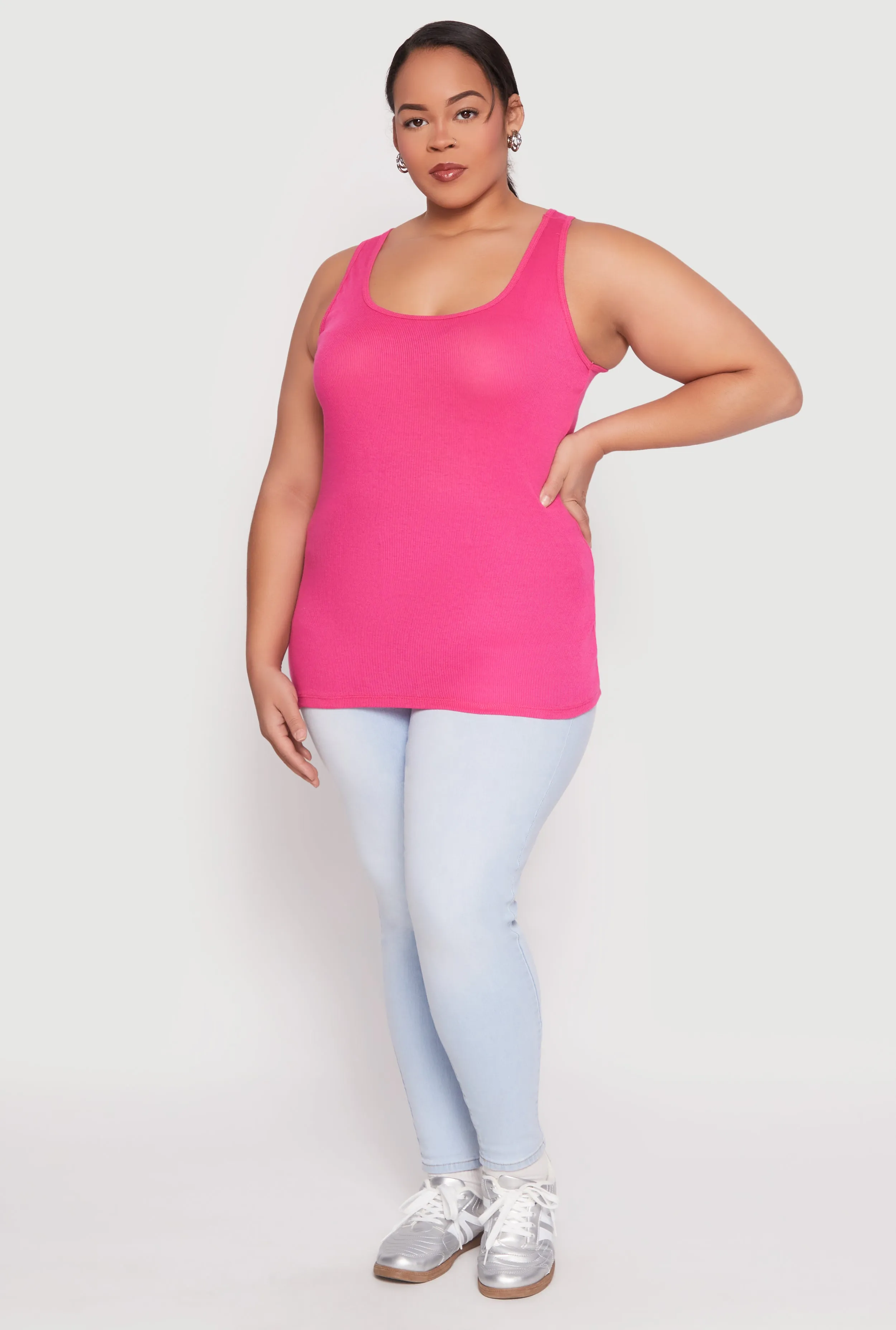 Plus Size Rib Knit Tank Top sold by Rainbow product image thumbnail 3