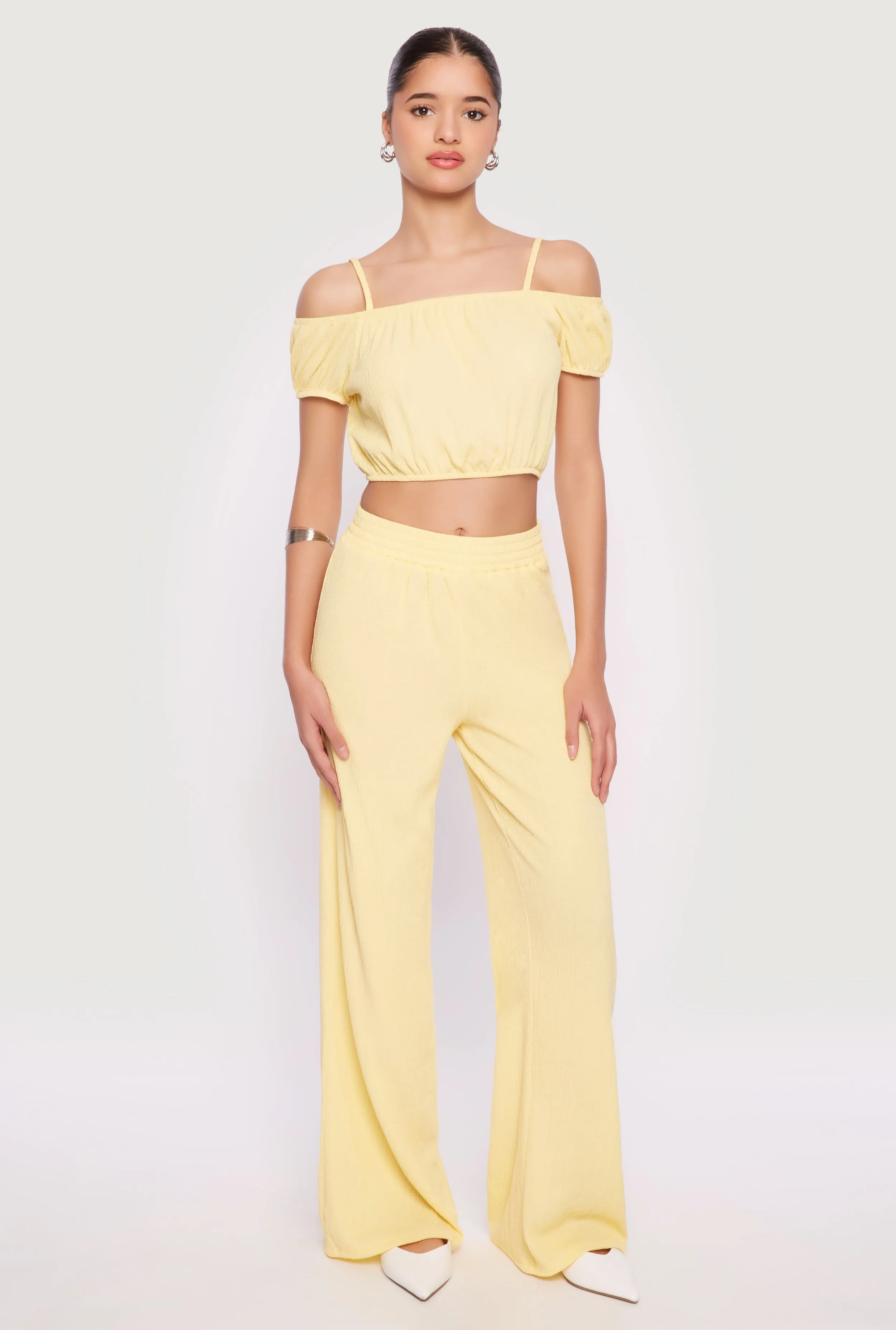 Almost Famous Textured Knit Wide Leg Pants sold by Rainbow product image thumbnail 2