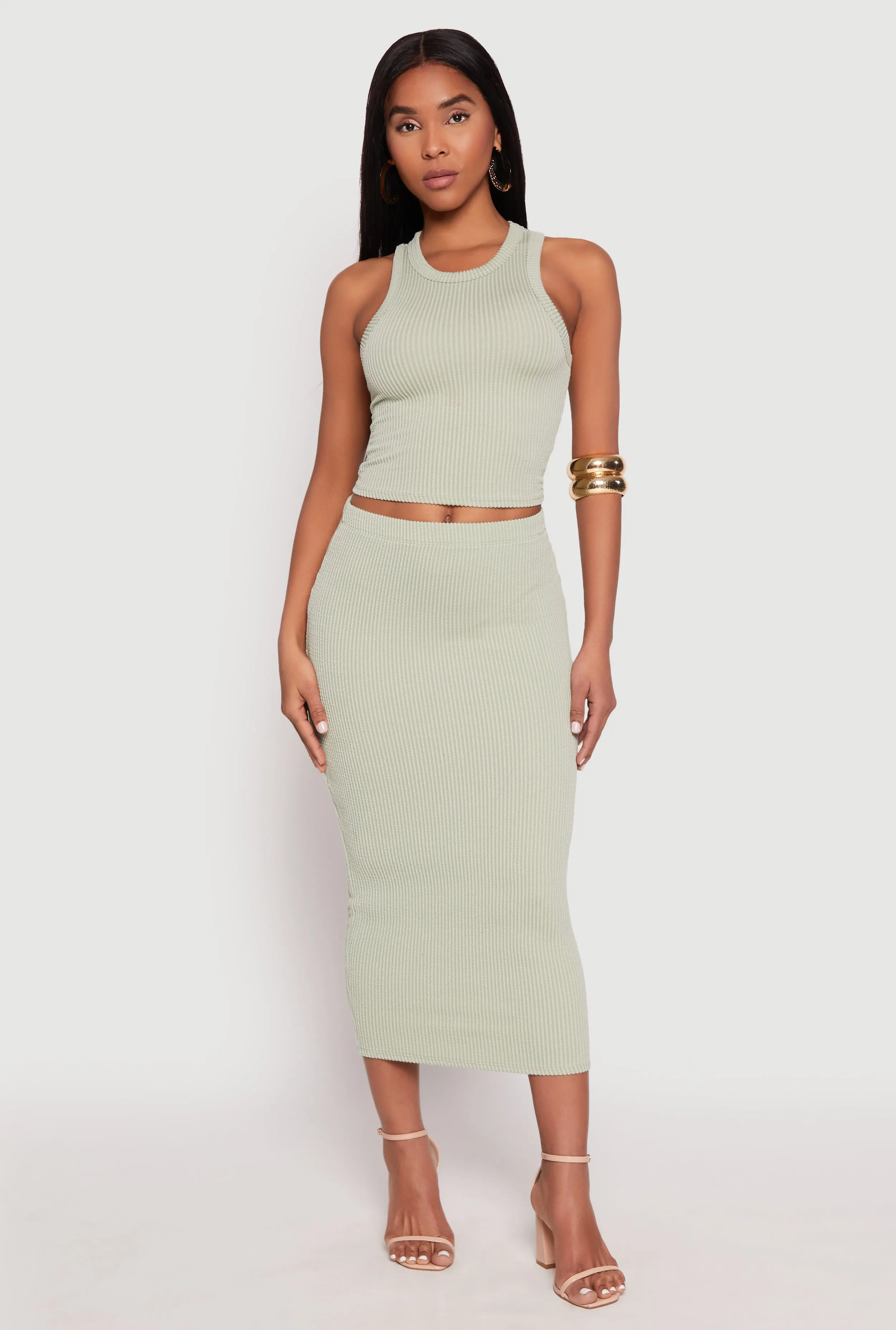 Almost Famous Ribbed Knit Midi Skirt sold by Rainbow product image thumbnail 2