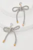 Cubic Zirconia Bow Drop Earrings sold by Rainbow