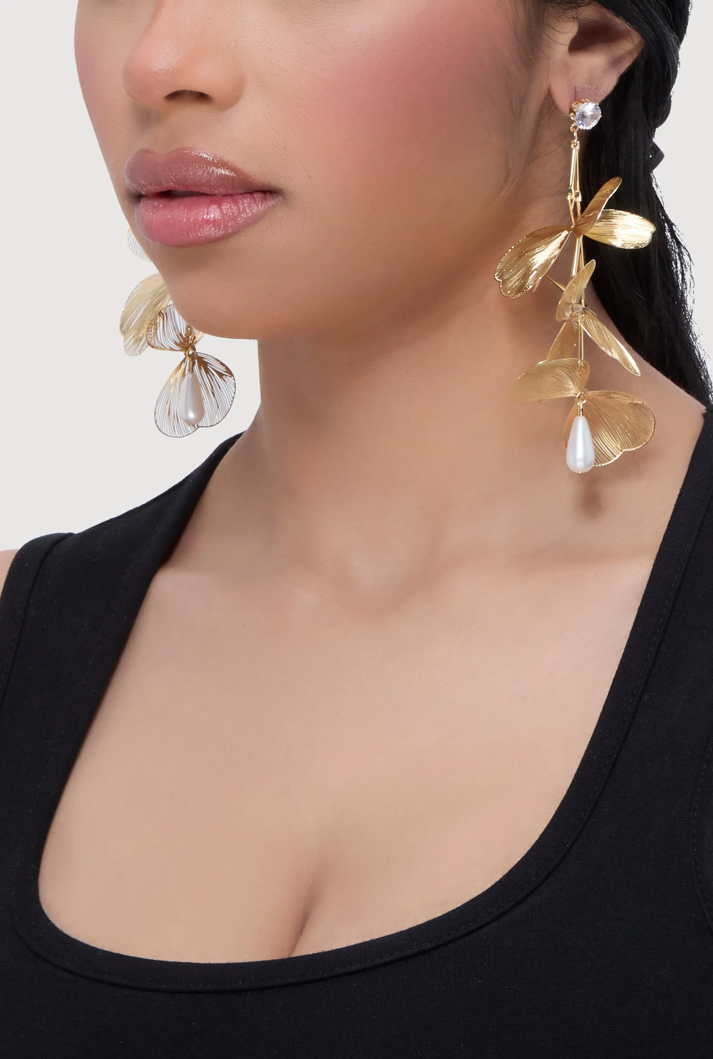 Flower Petal Statement Drop Earrings sold by Rainbow product image thumbnail 2