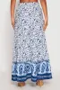 Gauze Knit Floral Border Print Maxi Skirt sold by Rainbow