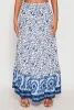 Gauze Knit Floral Border Print Maxi Skirt sold by Rainbow