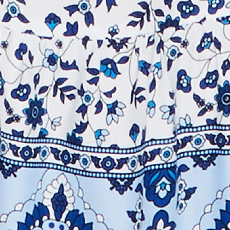 Gauze Knit Floral Border Print Maxi Skirt sold by Rainbow product image thumbnail 4